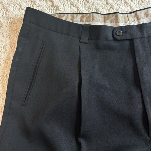 Zanella Zanella Men's Dress Pants Black 44x31.5 Wool Blend Pleated M Size 44R - 9 Thumbnail