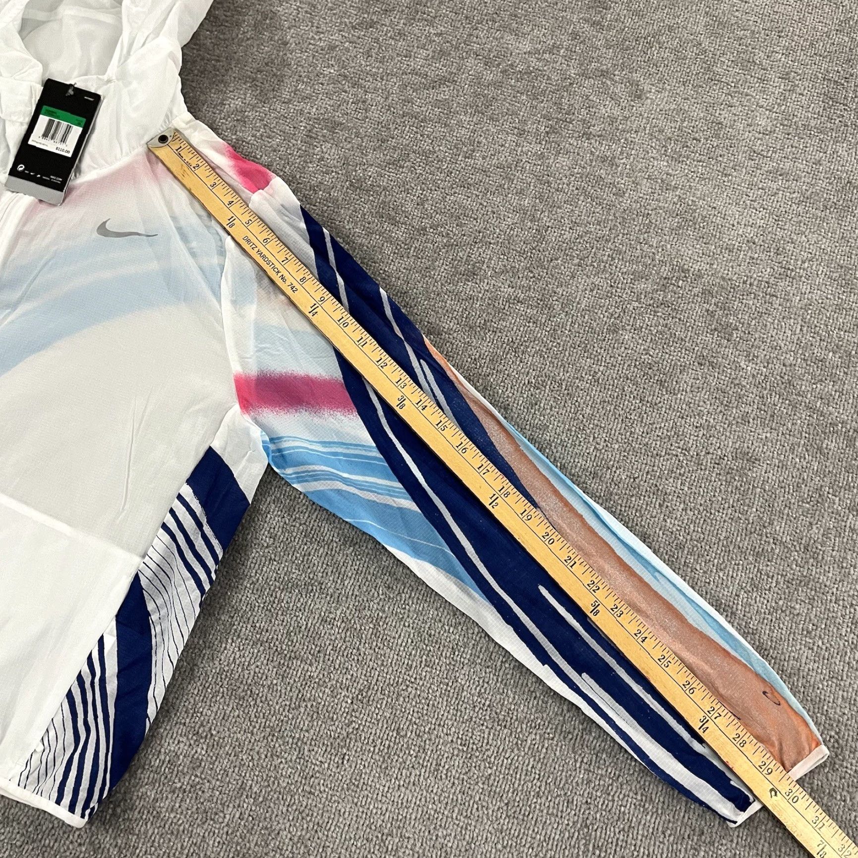 Nike Nike Jacket Womens XL White Multicolor Impossibly Light Hooded Running Pack NEW Size XL / US 12-14 / IT 48-50 - 6 Thumbnail