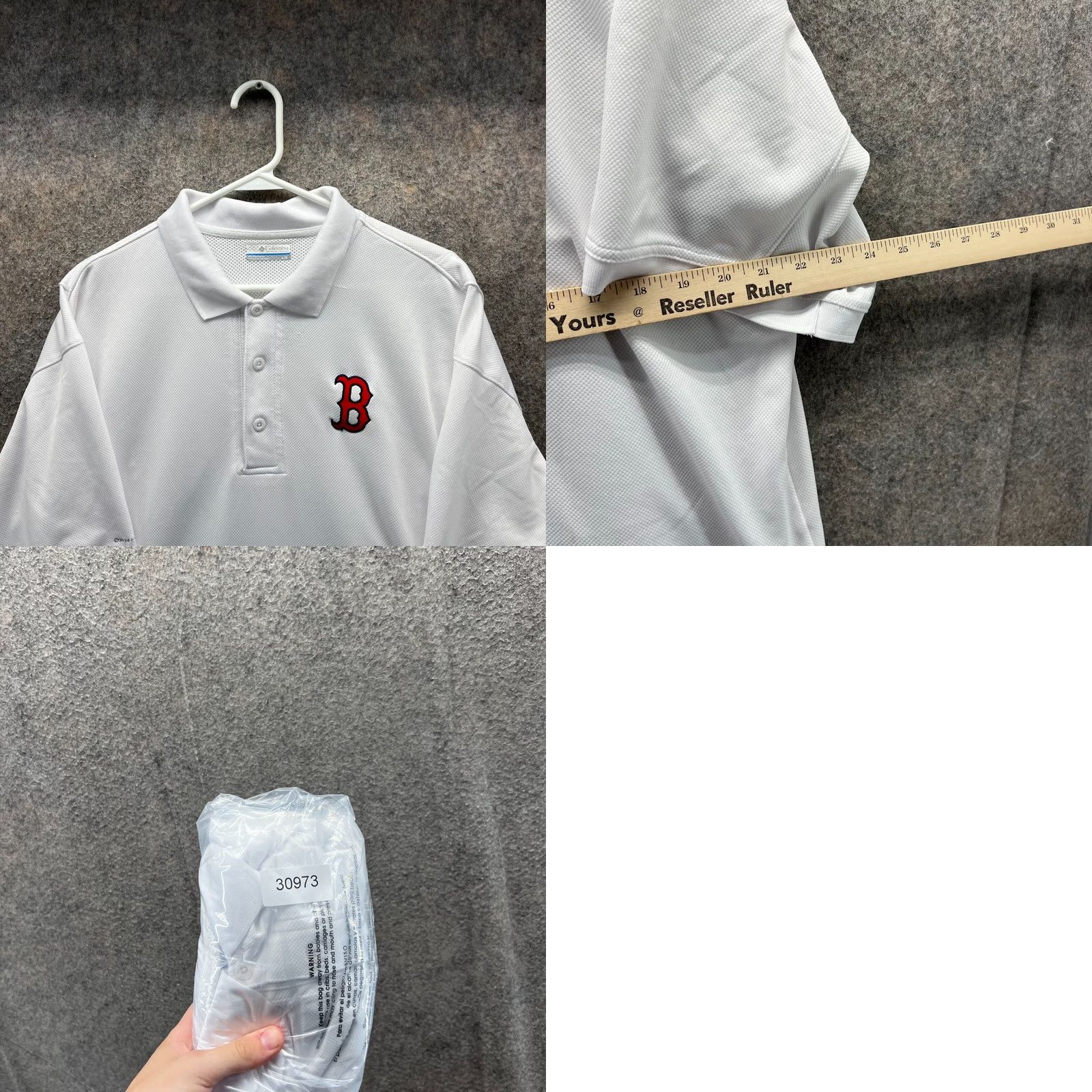 Vintage VINTAGE Columbia Polo Shirt Mens L White Knit 29 44 Chest Regular Button Logo Preppy Baseball Omni Shade Boston Red Sox Size US L / EU 52-54 / 3 - 8 Thumbnail