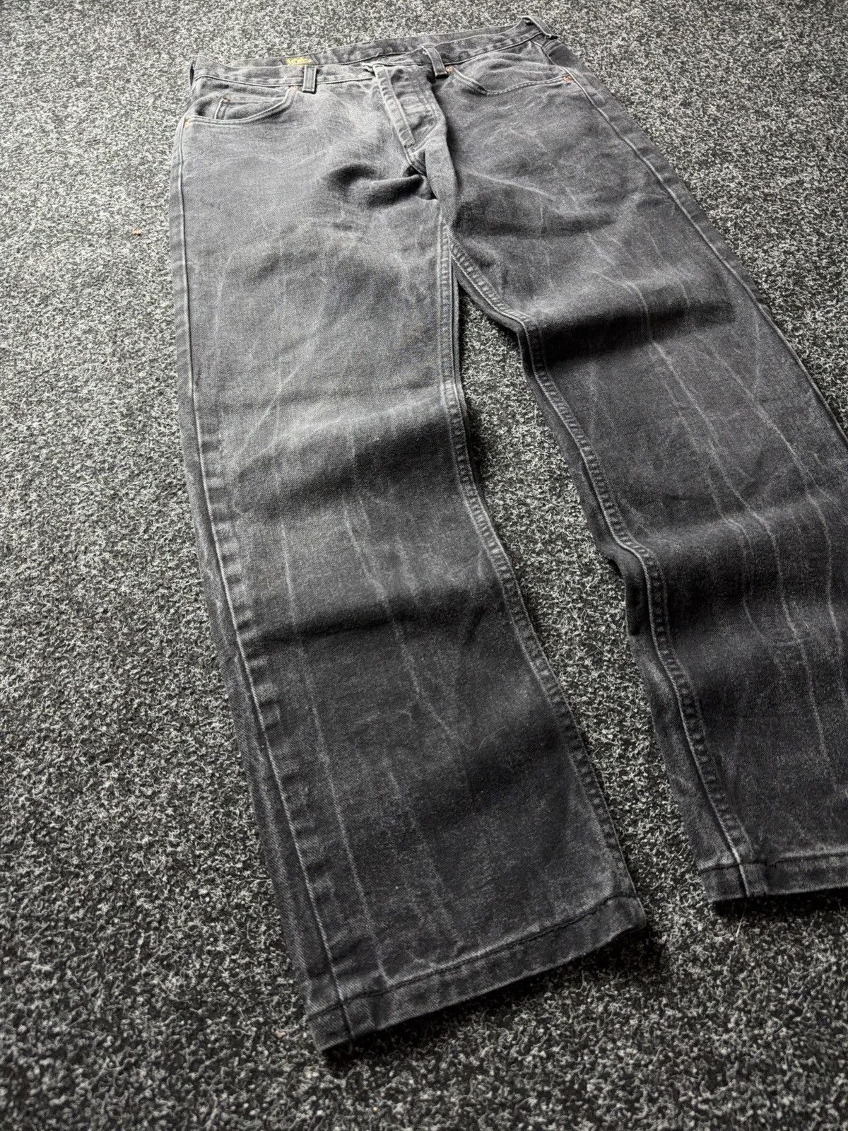 Lee Vintage 00s USA Lee Black Jeans Straight Fit Y2K Faded Size US 31 - 2 Thumbnail