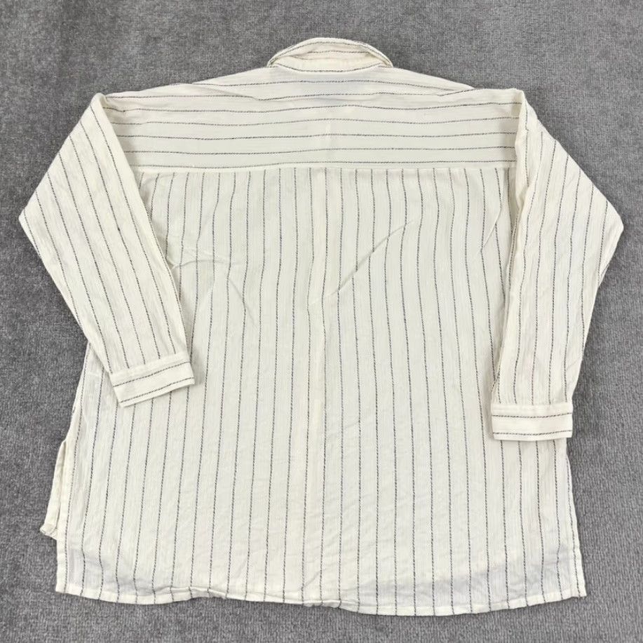 Eileen Fisher EILEEN FISHER Shirt Women S/M Oversized Boxy Striped Button Up Cream White Black Womens Size M / US 6-8 / IT 42-44 - 7 Thumbnail
