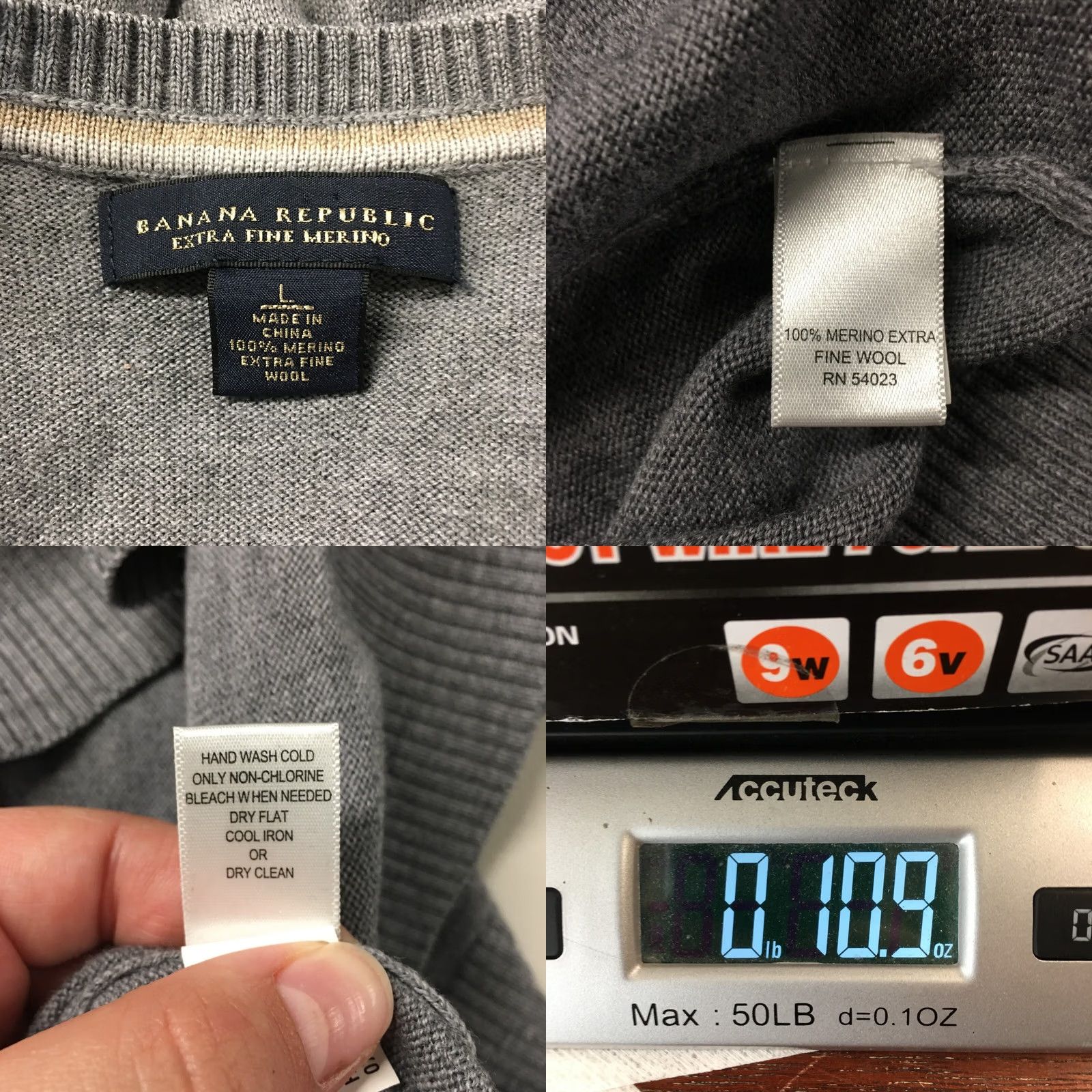 Banana Republic Banana Republic Sweater Mens L Gray Merino Extra Fine Wool Knitted Long Sleeve Size US L / EU 52-54 / 3 - 10 Thumbnail