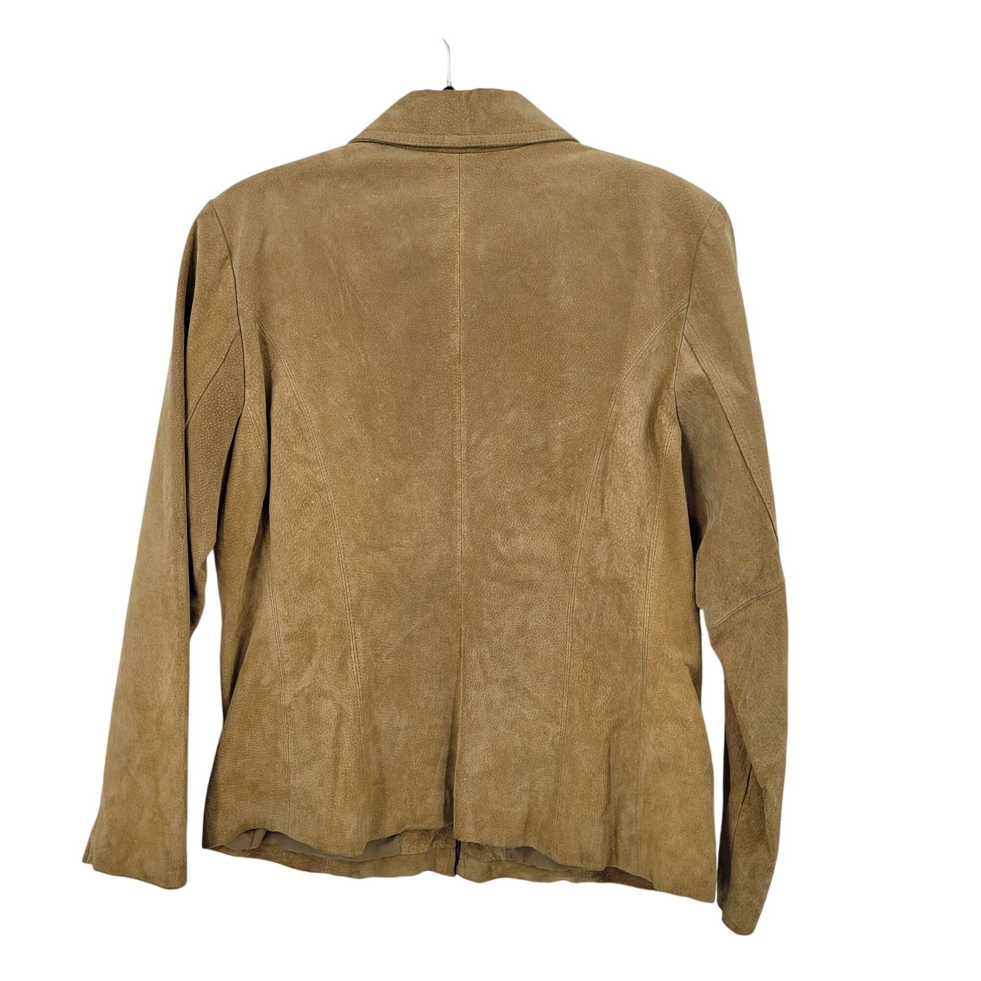 Vintage Vtg Womens Siena Camel Suede Genuine Leather Jacket Shacket Size L / US 10 / IT 46 - 8 Thumbnail