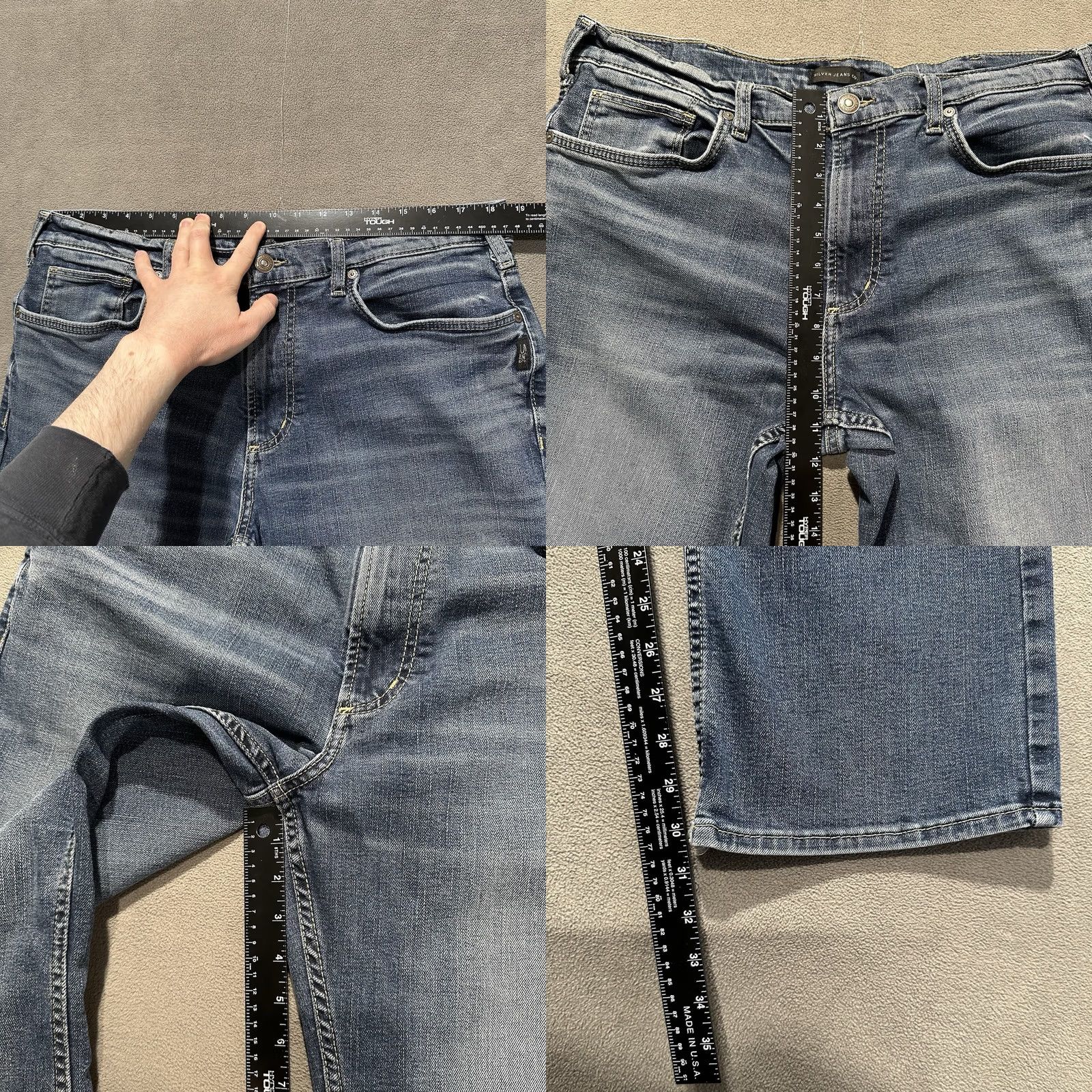 Silver Jeans Co. Silver Jeans Mens Relaxed Fit Bootcut Leg Jeans 36x32 Blue ZAC Size US 36 / EU 52 - 9 Thumbnail