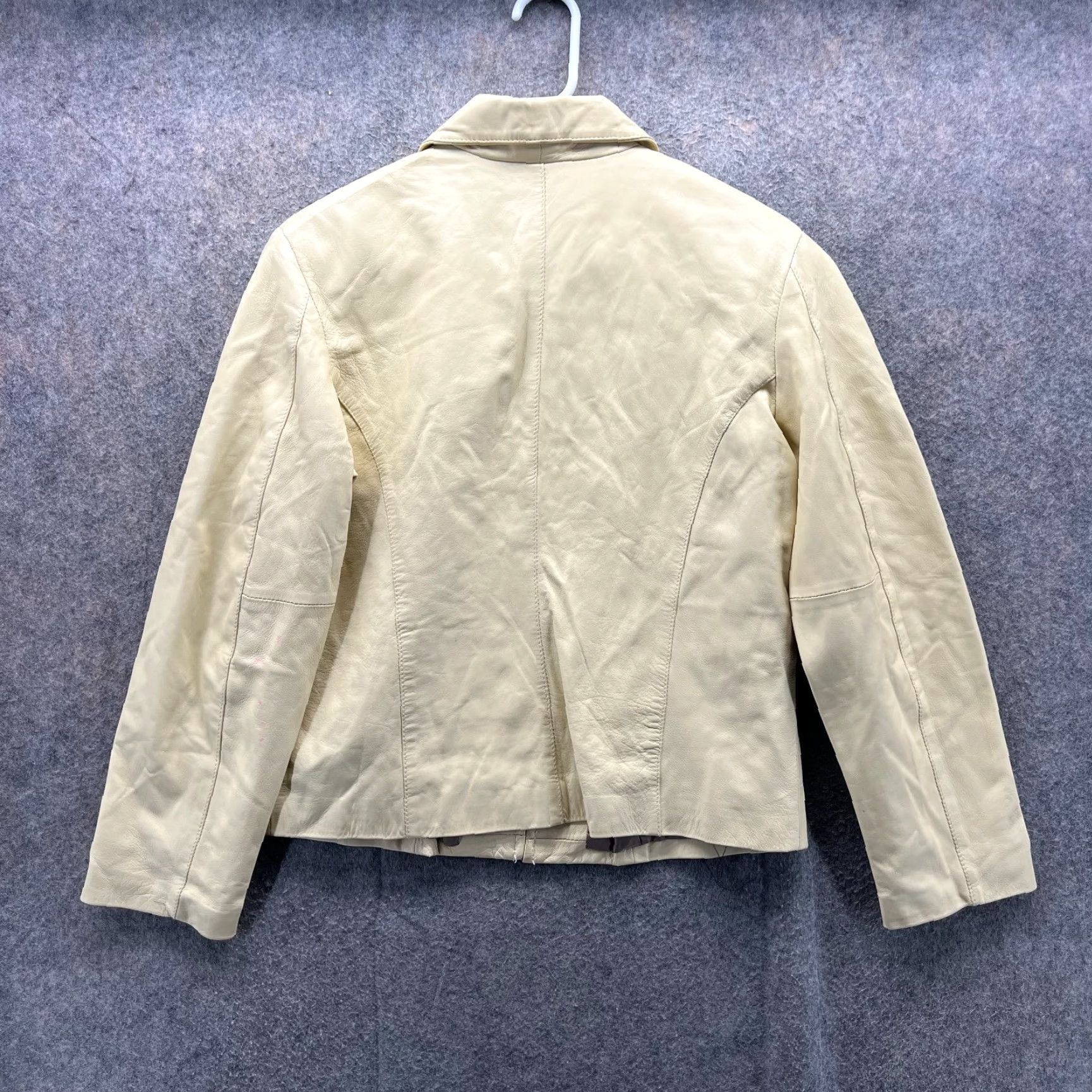 Vintage Maus & Hoffman Leather Jacket Women 10 Yellow Zip Front Pockets Italy Leather Lining Solid Vintage No Size L / US 10 / IT 46 - 2 Thumbnail