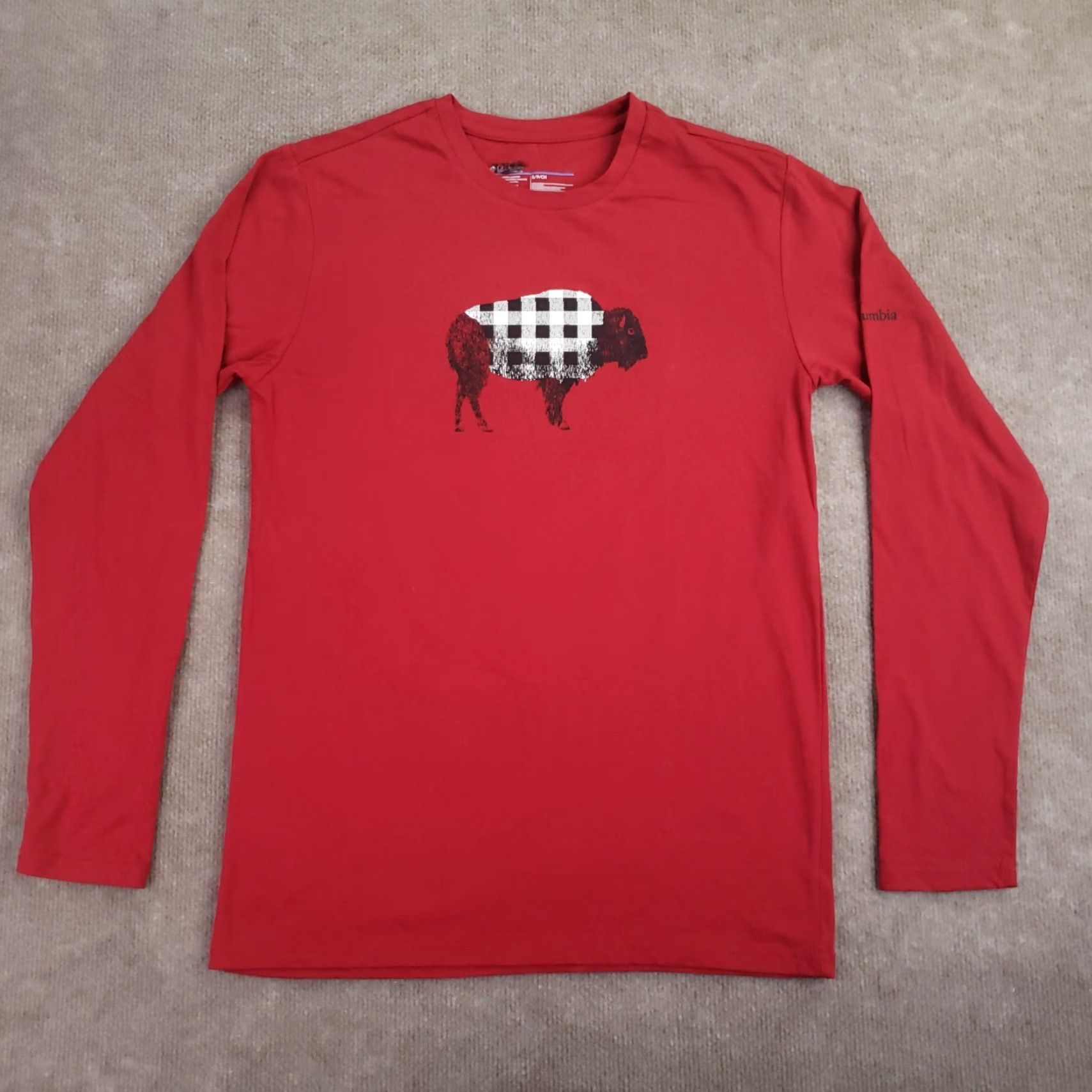 Vintage Columbia Womens Small Red Long Sleeve Crew Neck Graphic Shirt Size S / US 4 / IT 40 - 2 Thumbnail