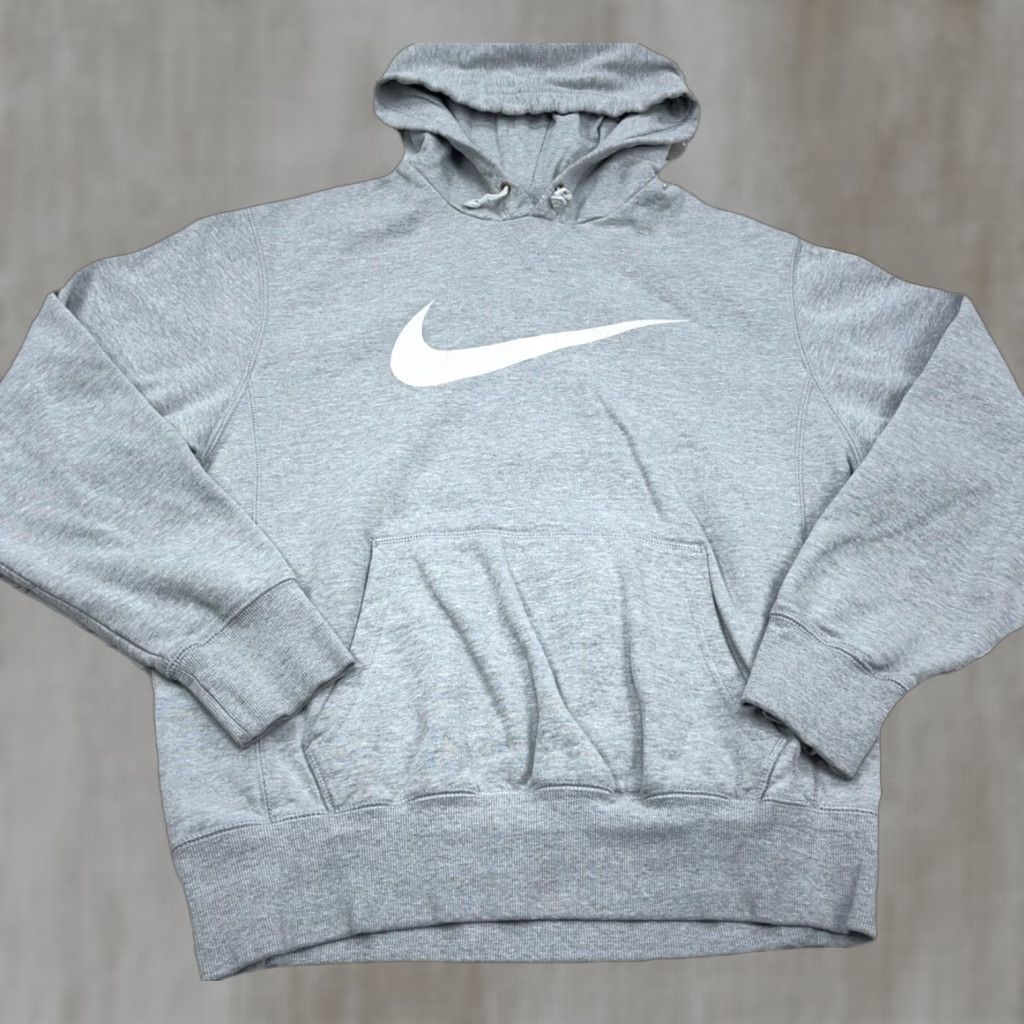 Nike VINTAGE Nike Hoodie Men XL Gray White Logo Swoosh 90s Grunge Retro Pullover Sweatshirt Size US XL / EU 56 / 4 - 1 Thumbnail