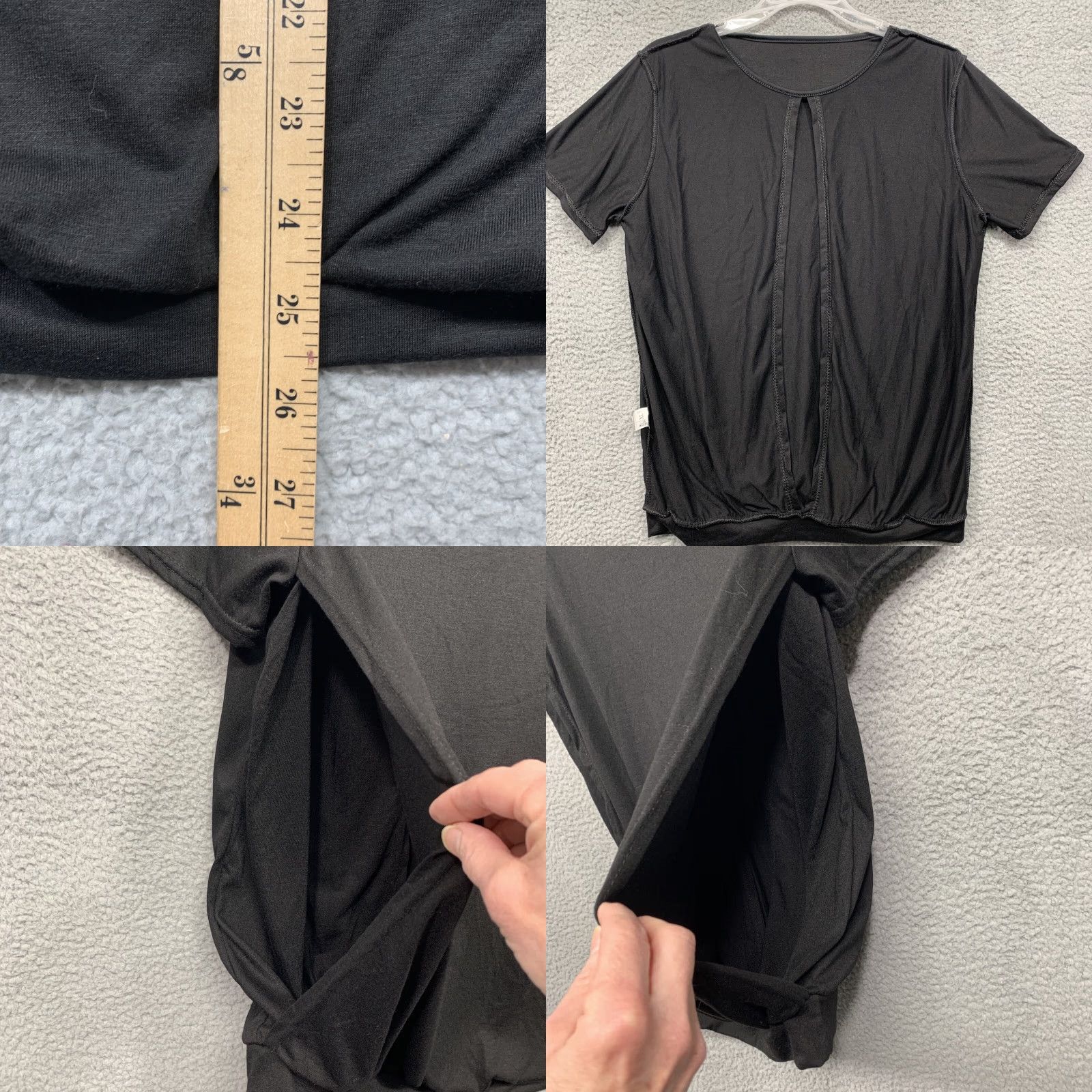Vintage Maternity Nursing Tee Black XL Elastic Gathered Hem Side Slits Comfortable NWOT Shirt Womens XL Black Nursing Tee Size XL / US 12-14 / IT 48-50 - 9 Thumbnail