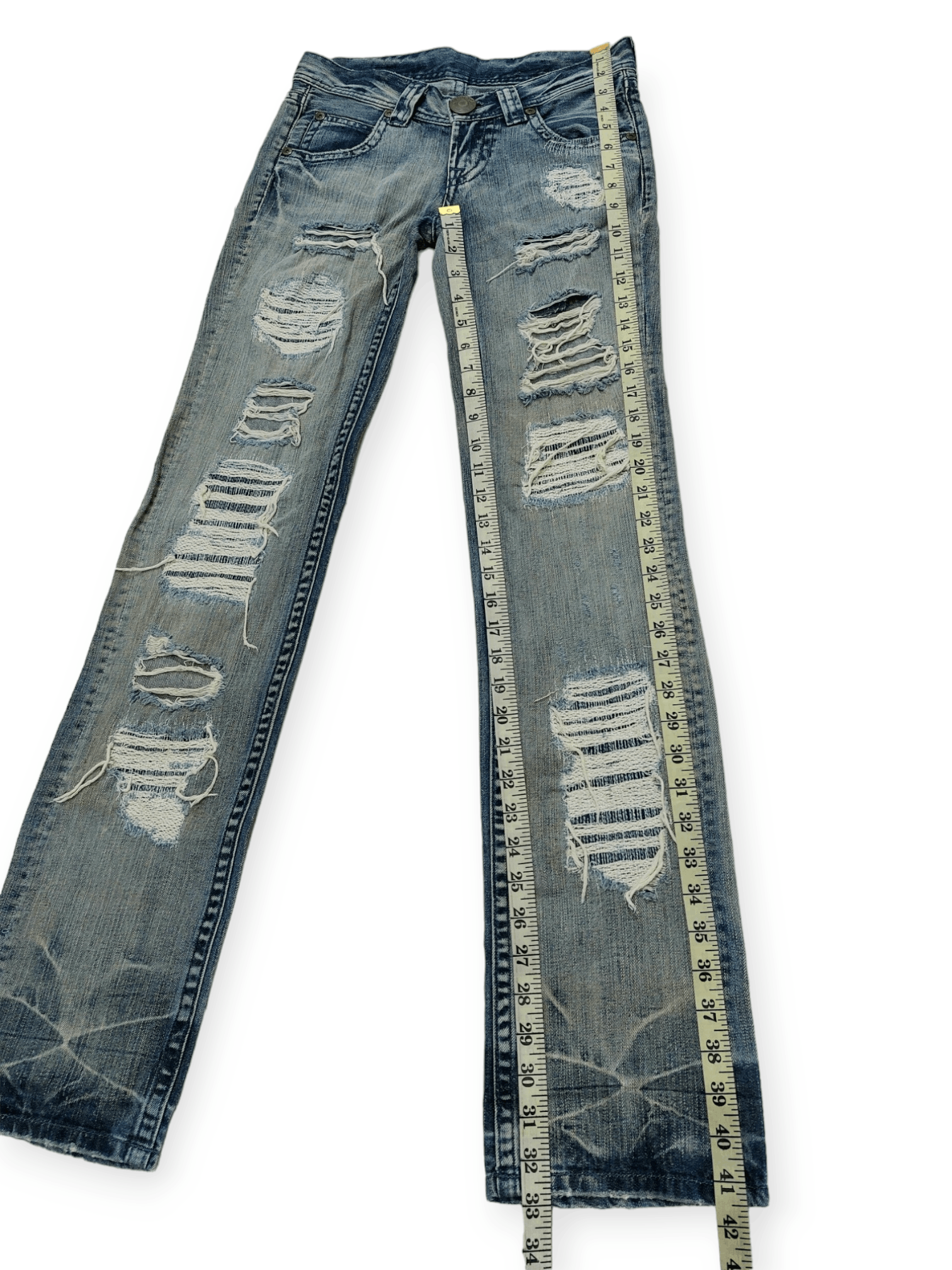 Designer Murua Low Rise Thrashed Denim Jeans Size 28" / US 6 / IT 42 - 18 Thumbnail