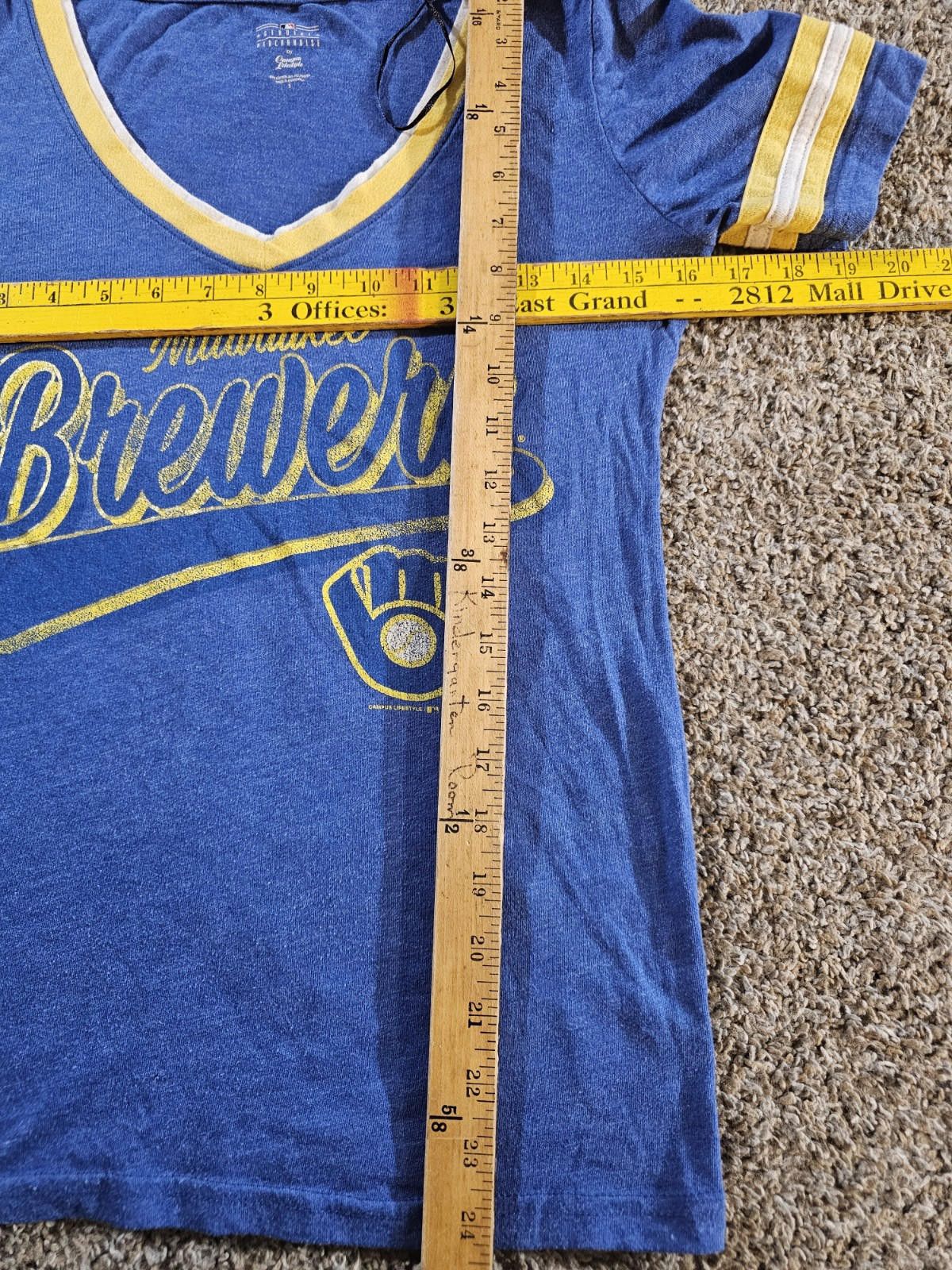 Designer Milwaukee Brewers Campus Lifestyle V Neck Women's S MLB Size ONE SIZE - 5 Thumbnail
