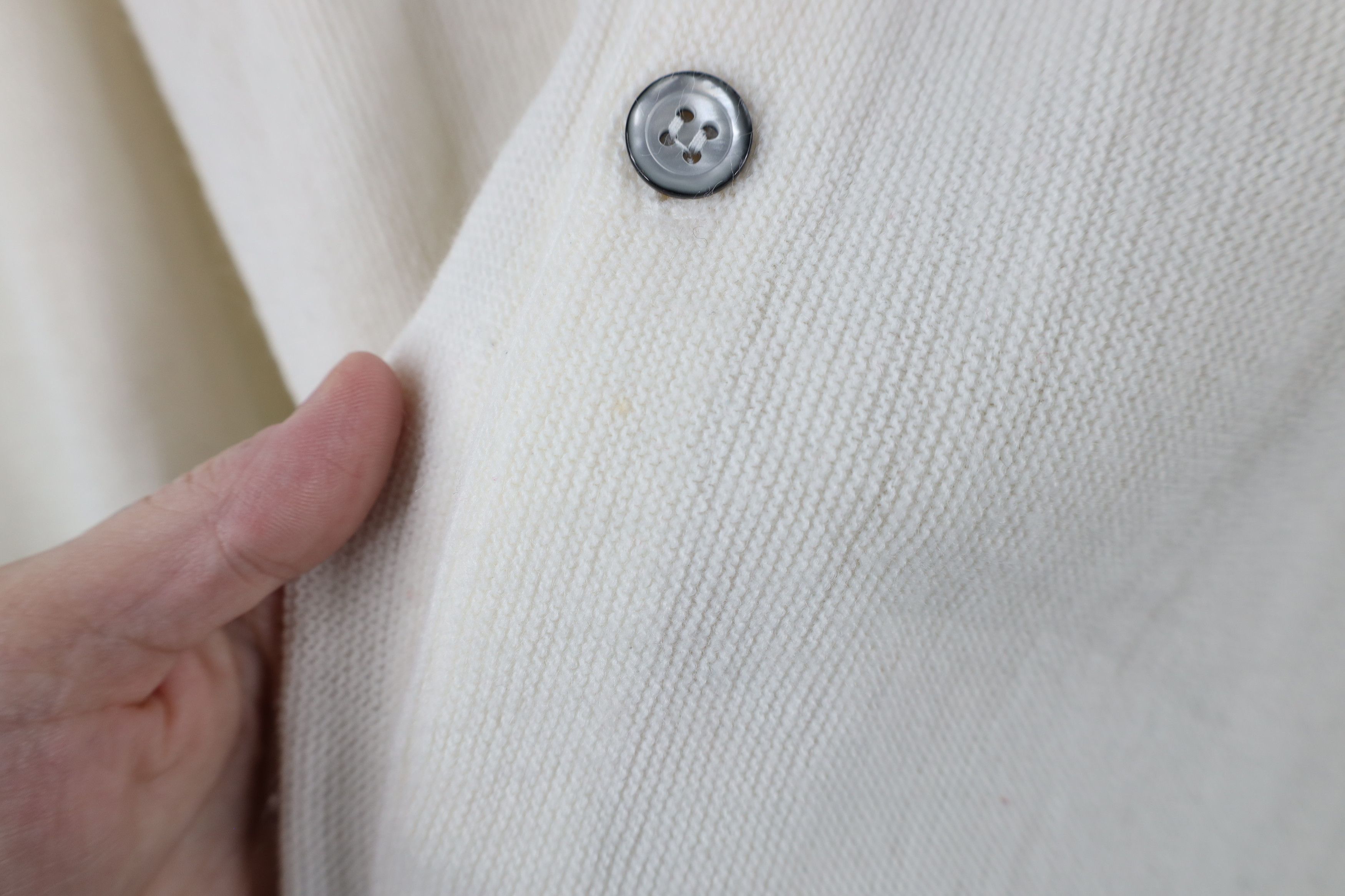 Izod × Vintage Vintage 80s 90s Izod Knit Cardigan Sweater White USA Acrylic Size US L / EU 52-54 / 3 - 5 Thumbnail