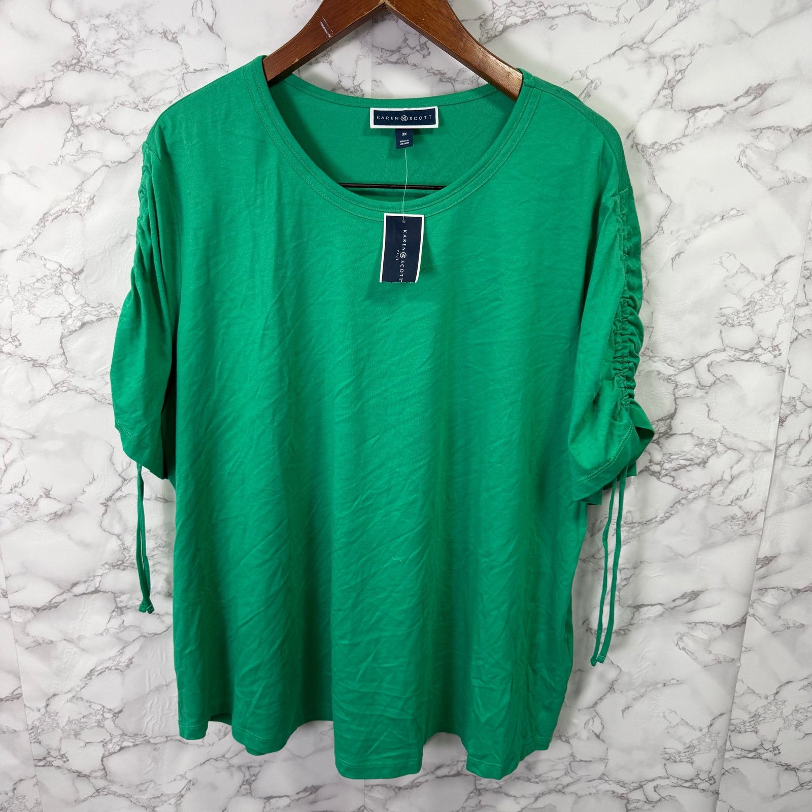 Macys Karen Scott Women's Plus Blouse Top sz 3X Green NEW #G528 Size 3XL / US 20-22 - 1 Thumbnail