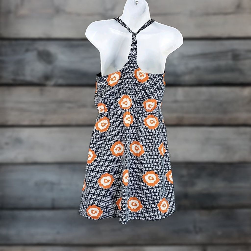 Vintage Tulle Womens Dress Sleeveless Sz Medium Blue Orange Floral Racer Back Size M / US 6-8 / IT 42-44 - 1 Thumbnail