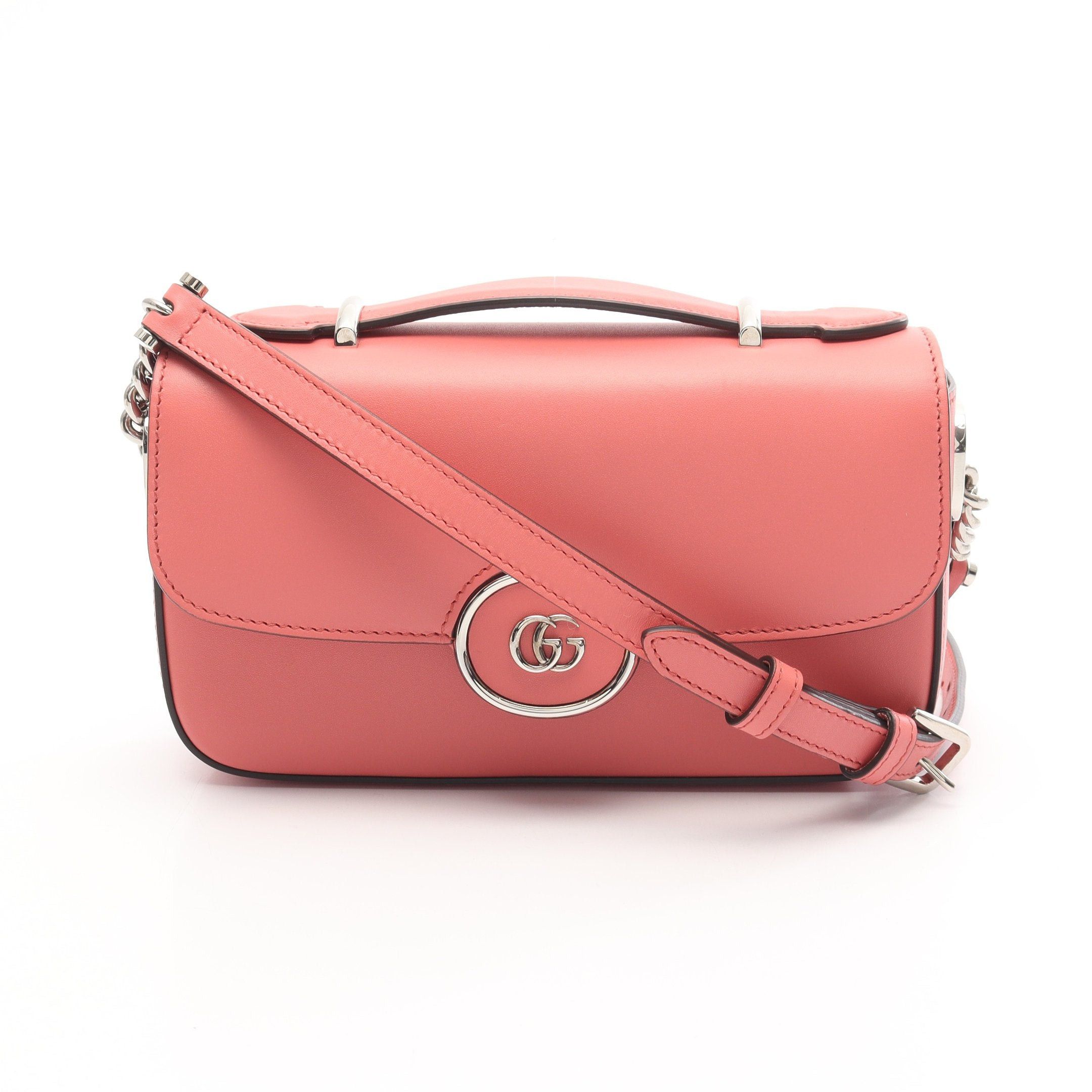 Gucci Gucci Petit Gg Shoulder Bag Leather Pink Size ONE SIZE - 1 Thumbnail