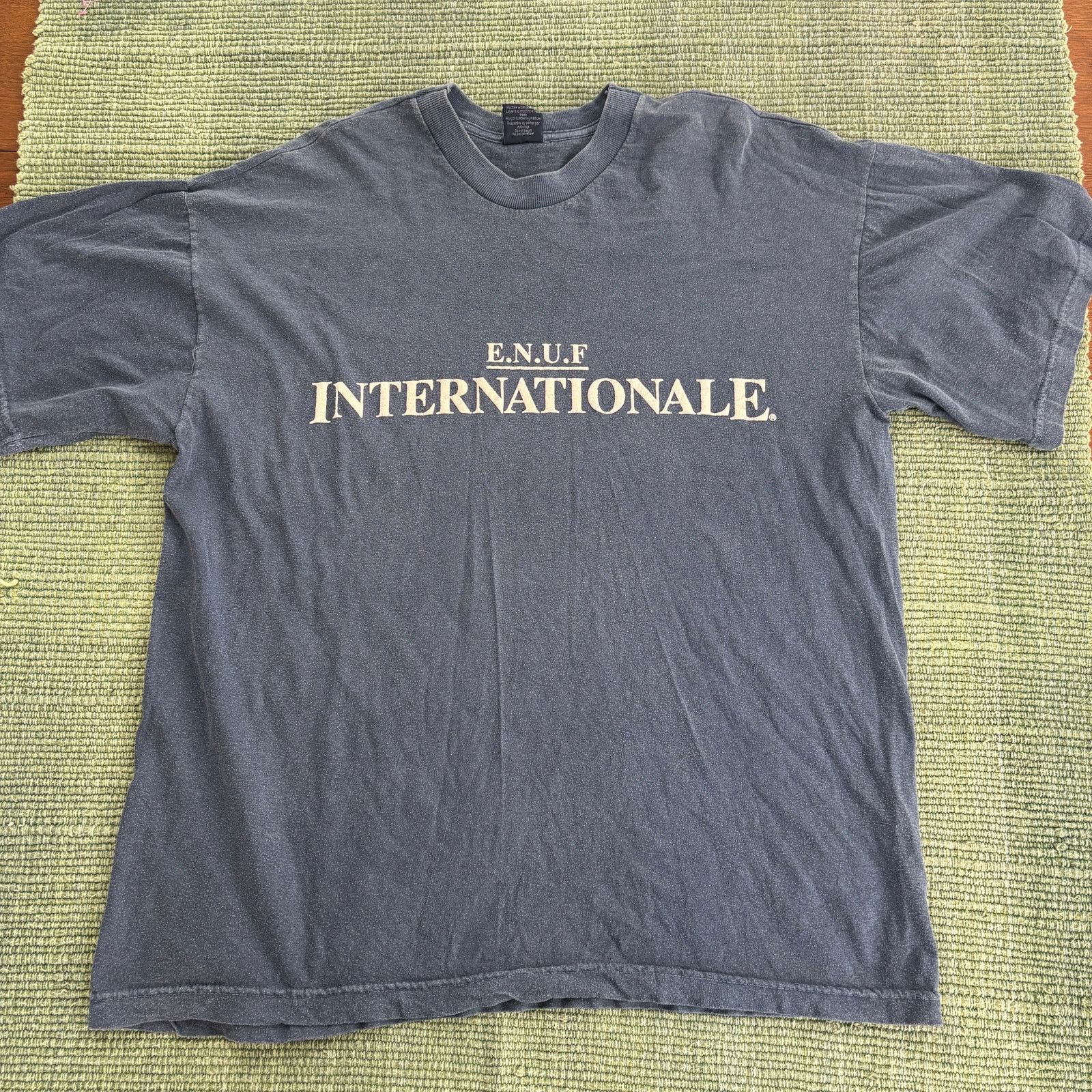Vintage Vintage ENUF Internationale blue 90s cotton tee shirt Size US XL / EU 56 / 4 - 1 Thumbnail