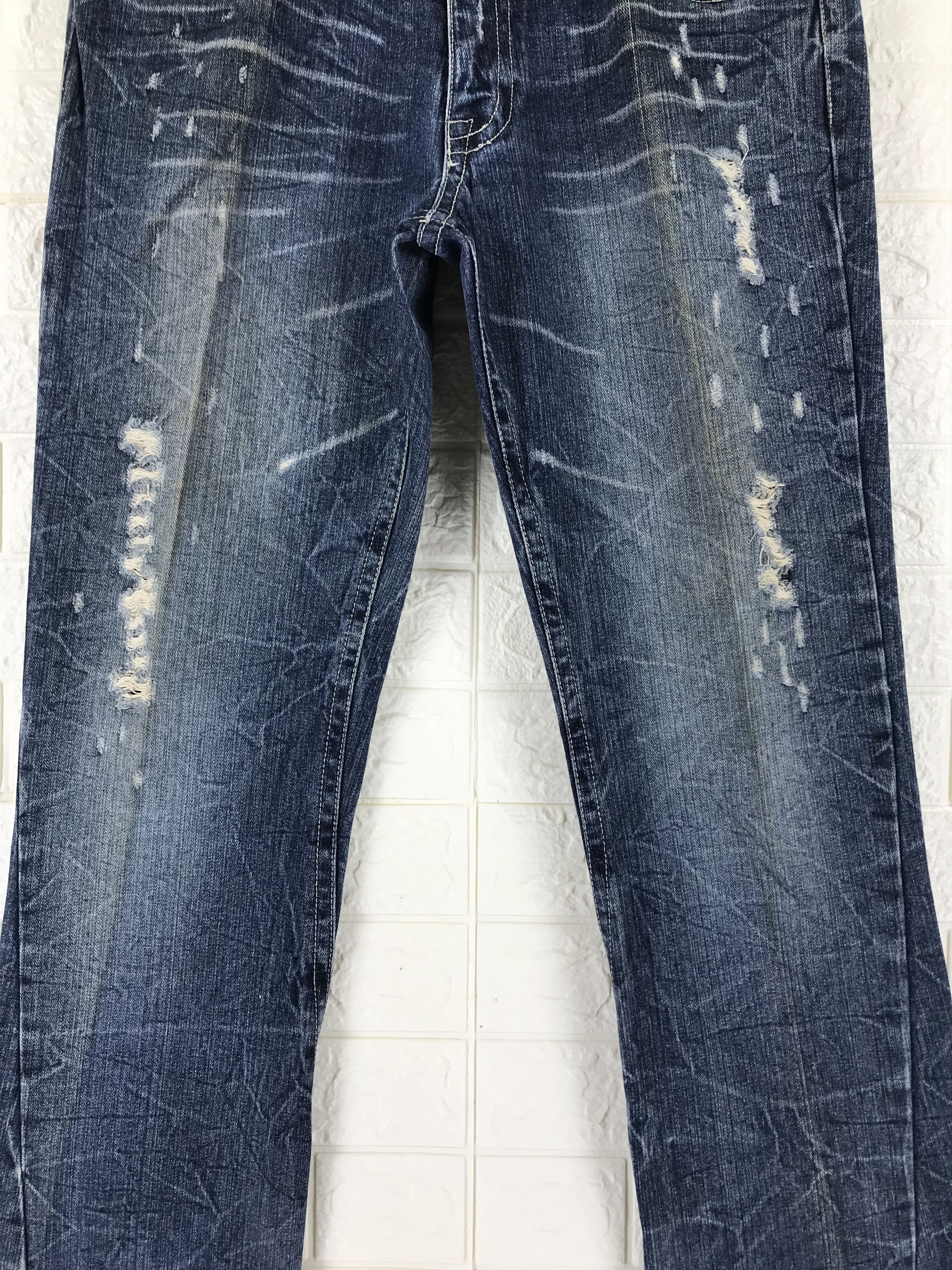 Japanese Brand Jungle Storm Distressed Design Flare Jeans Size US 33 - 7 Thumbnail