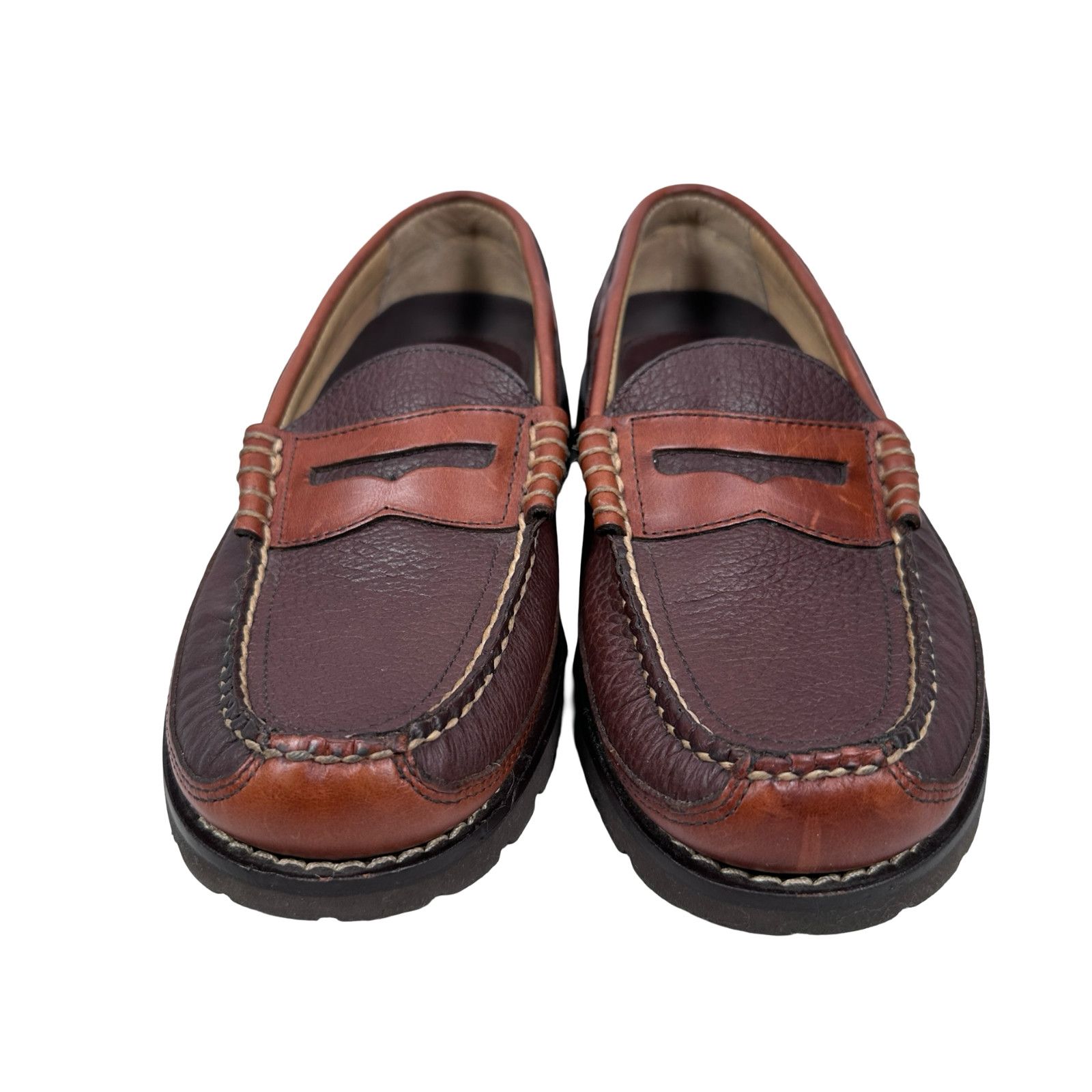 Other LL Bean Allagash Bison Loafers Men 7.5 D Brown Leather Shoes Size US 7.5 / EU 40-41 - 2 Thumbnail
