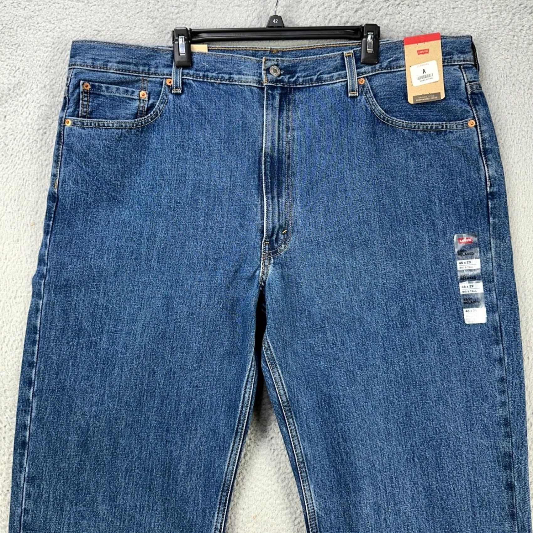 Levi's VINTAGE Levis 550 Jeans Straight Leg Mens 46X29 Blue Dark Washed 5 Pocket Casual NEW Size US 30 / EU 46 - 3 Thumbnail