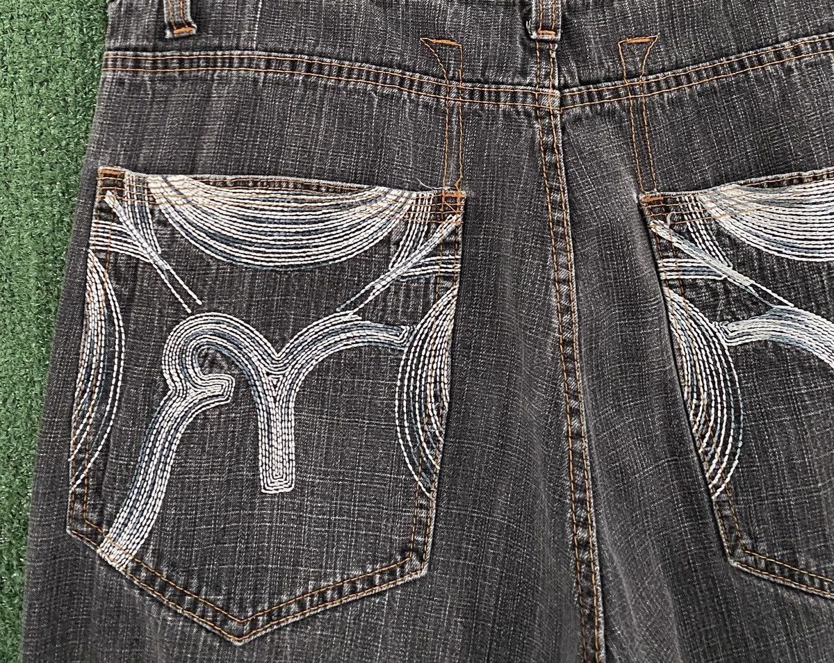 Other Vintage Y2K Refuse Embroidered Baggy Black Jeans Mens 38x31 Size US 38 / EU 54 - 3 Thumbnail