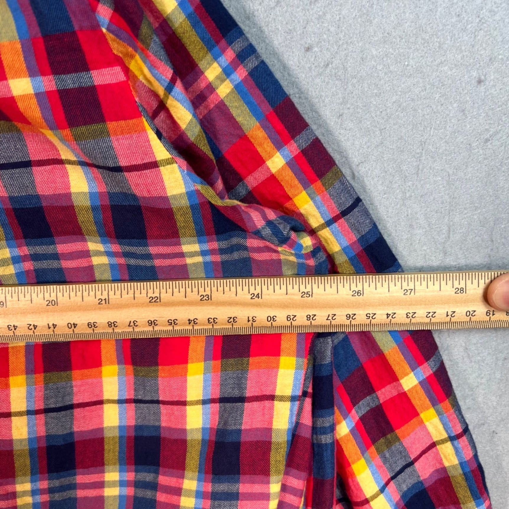 MOTHER MOTHER Women's Plaid Blouse Large Red Long Sleeve Cotton Button Pullover Casual Size L / US 10 / IT 46 - 6 Thumbnail