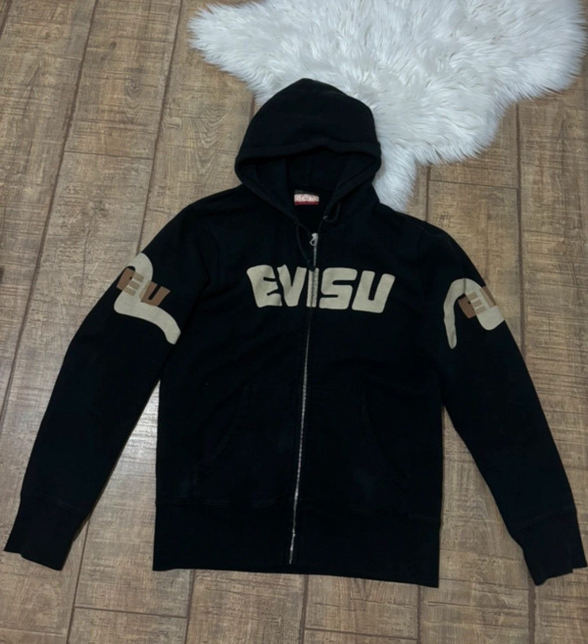 Evisu Black evisu zipper hoodie pretty rare Size US XL / EU 56 / 4 - 1 Thumbnail