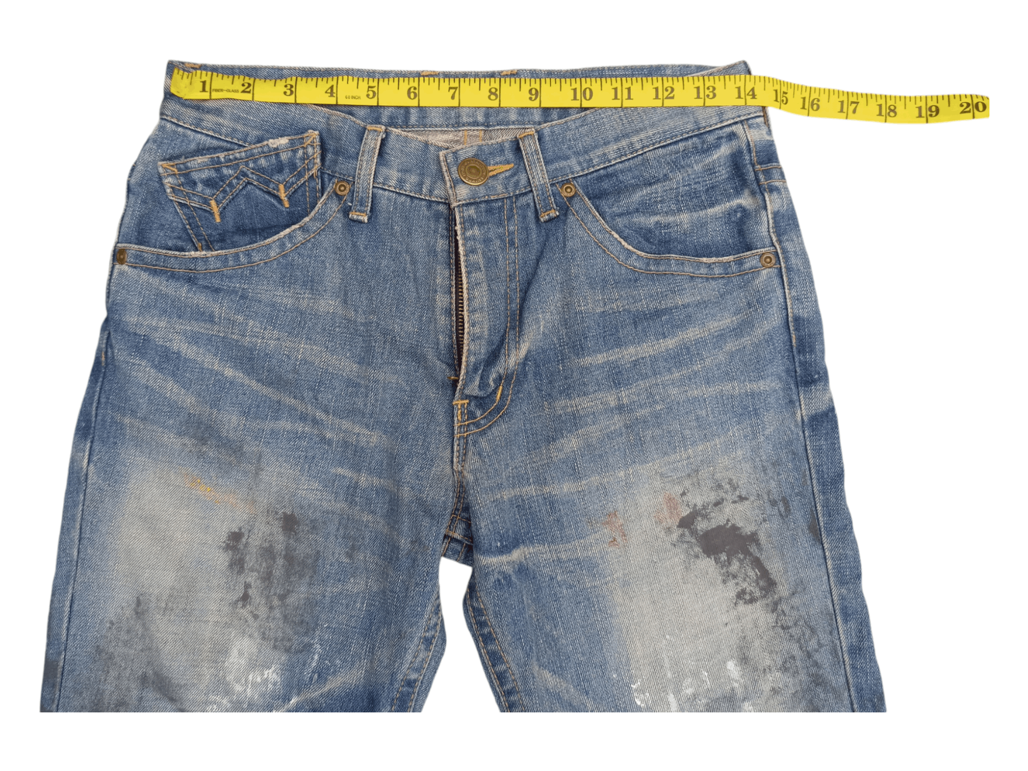 Japanese Brand Rattle Trap Paint Skin Mud Max Minimalist Flare Denim Size US 28 / EU 44 - 18 Thumbnail