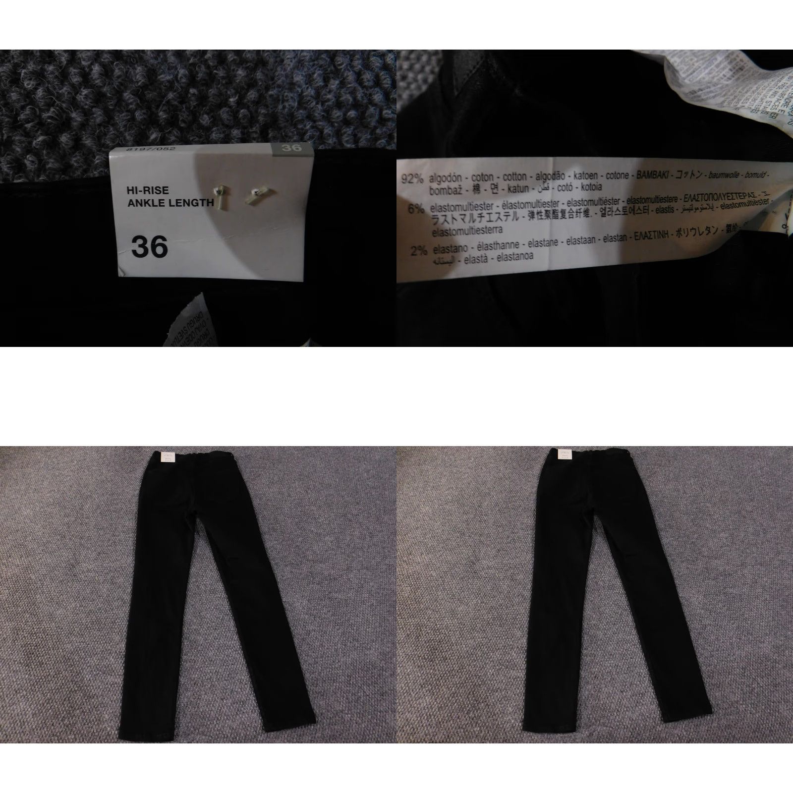 Zara Zara Jeans Womens 4 Black Sculpt Hi-Rise Ankle Length Stretch Denim Pants Skinny Jeans Womens Black SCULPT 90s? Size 27" / US 4 / IT 40 - 8 Thumbnail