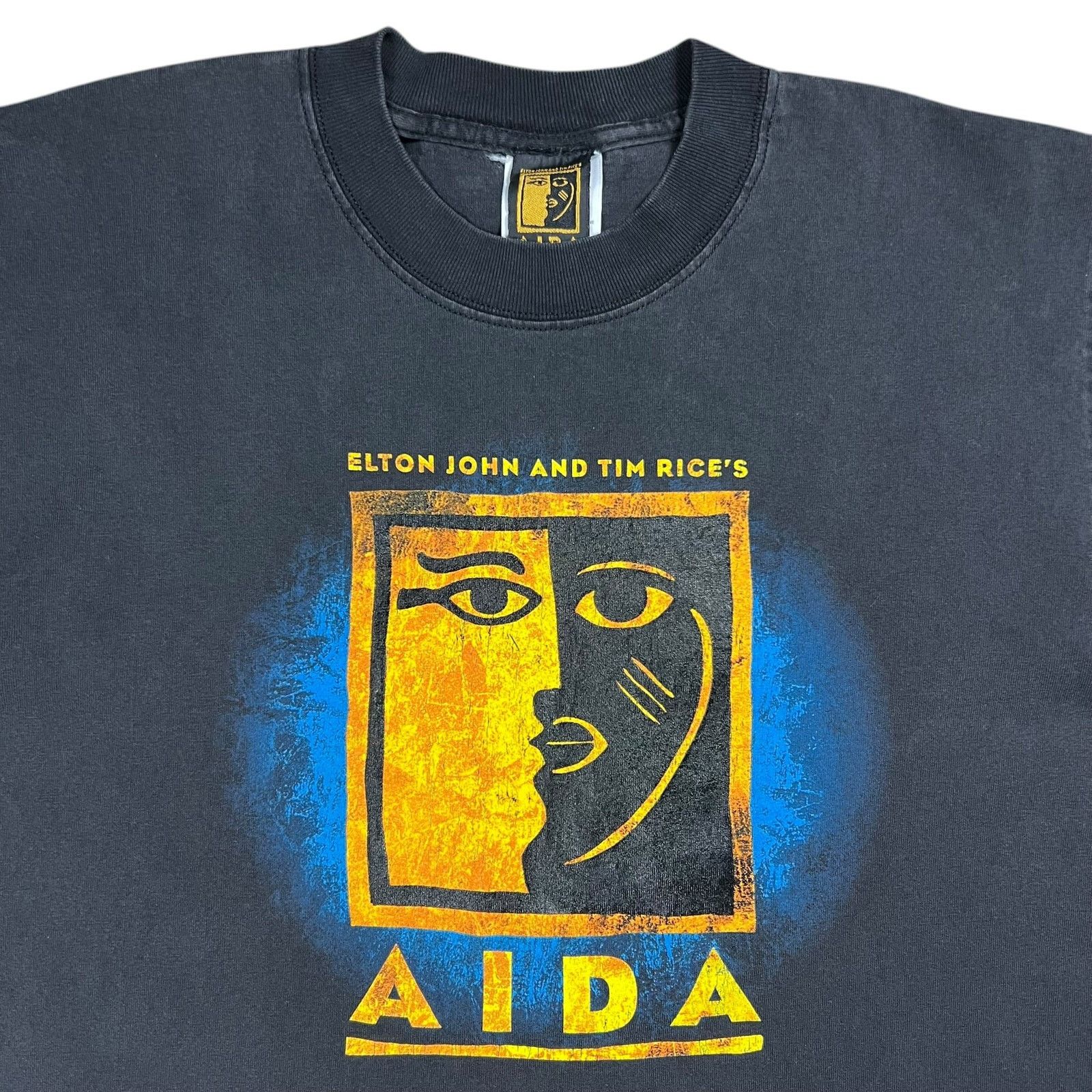 Band Tees × Vintage Vintage 1998 Elton John Tim Rice Aida On Broadway faded tee Size US M / EU 48-50 / 2 - 2 Thumbnail