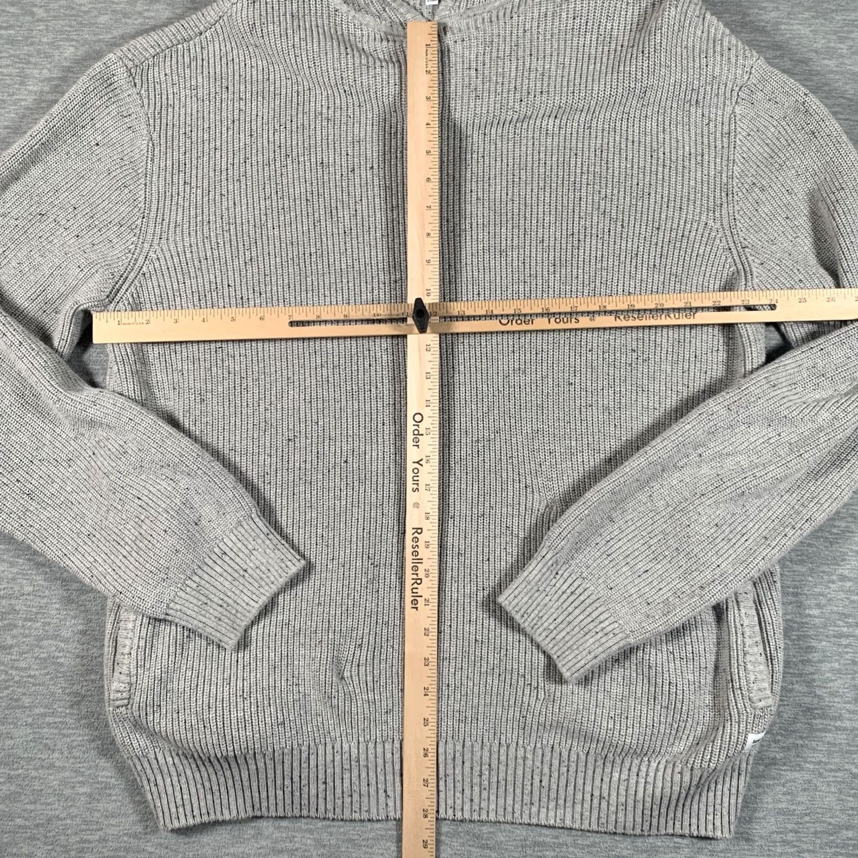 Banks Journal Banks Journal Mens XL Gray Hooded Pullover Knit Sweater Pockets Ribbed Hem Crew Neck Knit Solid Size US XL / EU 56 / 4 - 6 Thumbnail