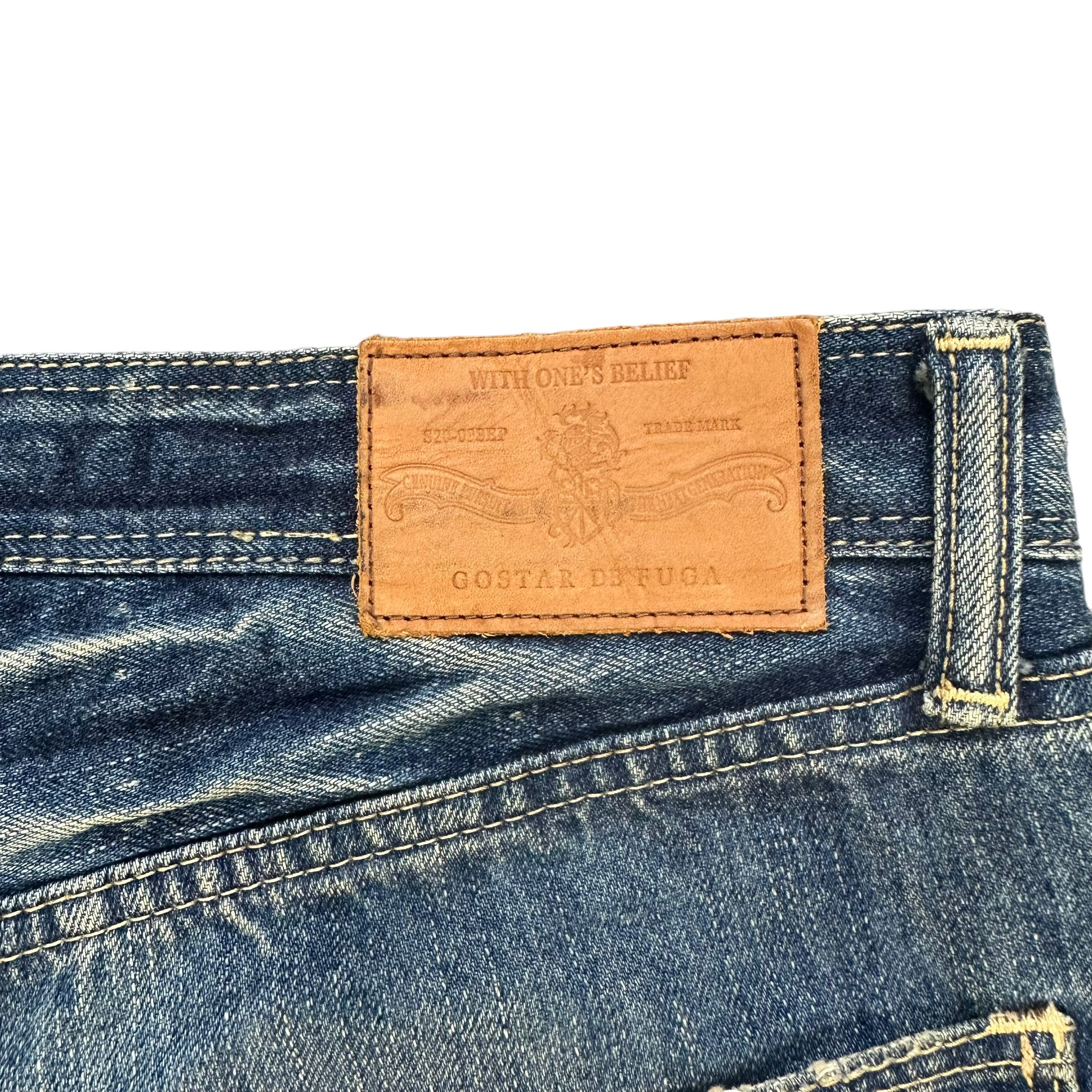 GOSTAR DE FUGA TRASHED🔥 GOSTA DE FUGA FLY BUTTON WASHED JEANS #7628-158 Size 33" - 16 Thumbnail