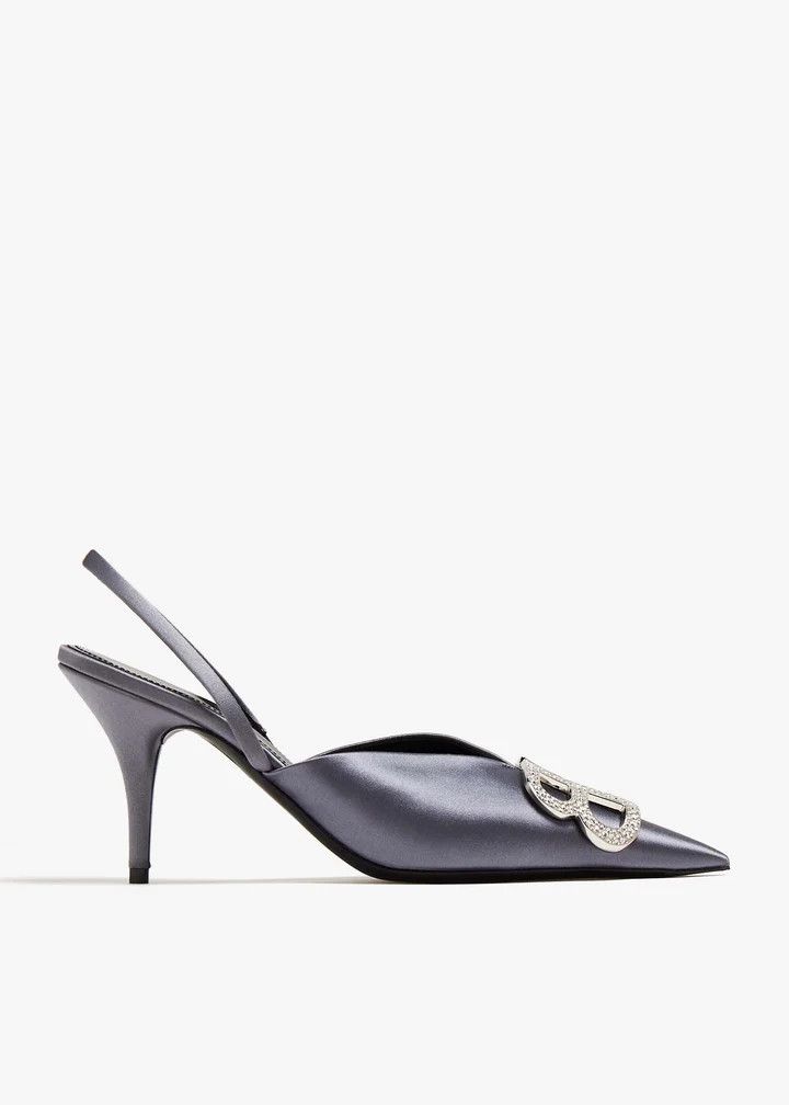 Balenciaga o1w1db10526 Kinfe BB Slingback 80mm Pumps in Grey Size US 7 / IT 37 - 1 Thumbnail