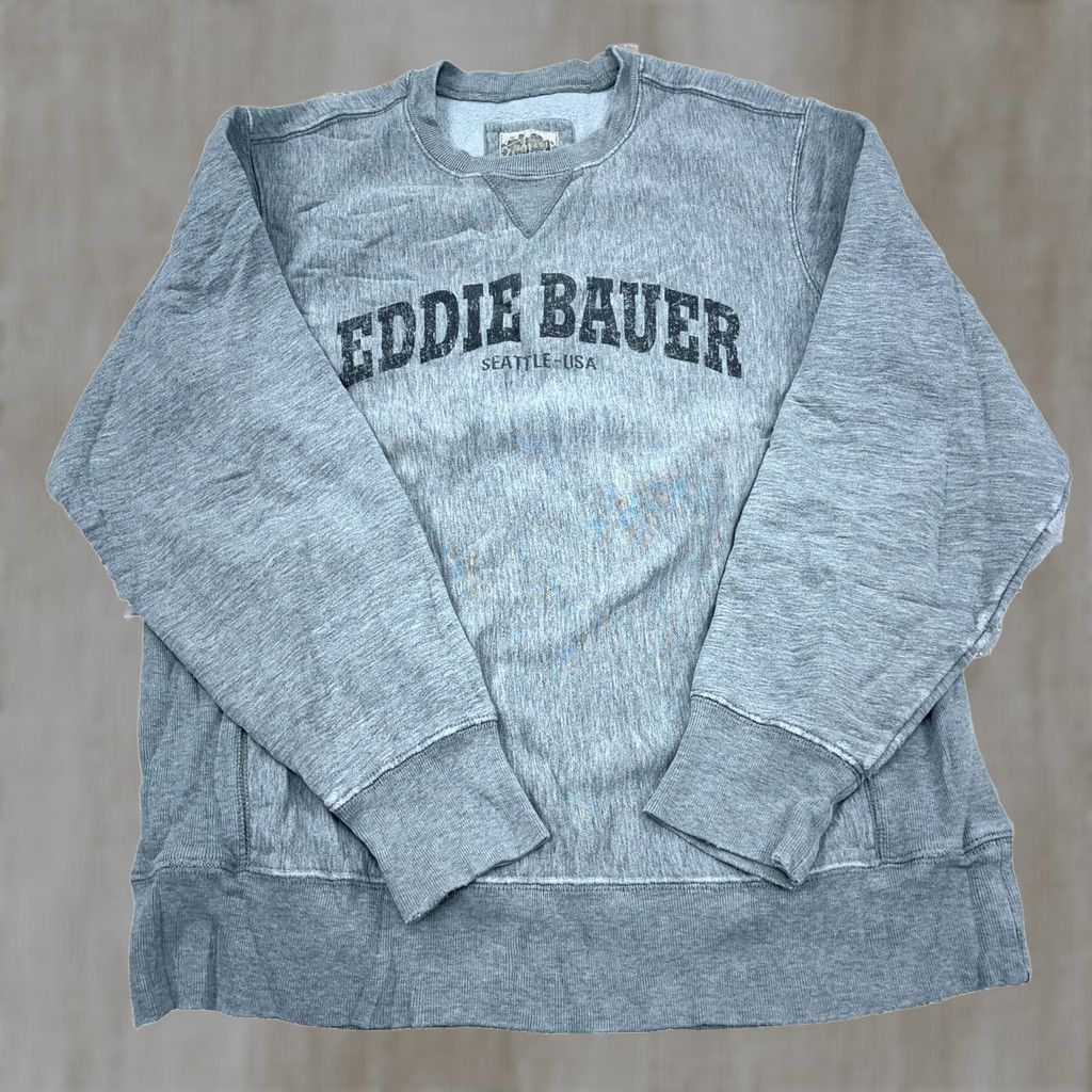 Eddie Bauer Vintage Eddie Bauer Sweatshirt Men Large Crew Neck Sweater Heavy Distressed Y2K Size US L / EU 52-54 / 3 - 1 Thumbnail