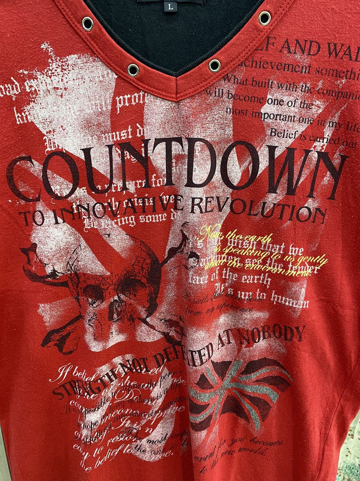 KMRii Y2K Time Step double Layer Skull Poem Tee Size US L / EU 52-54 / 3 - 2 Thumbnail