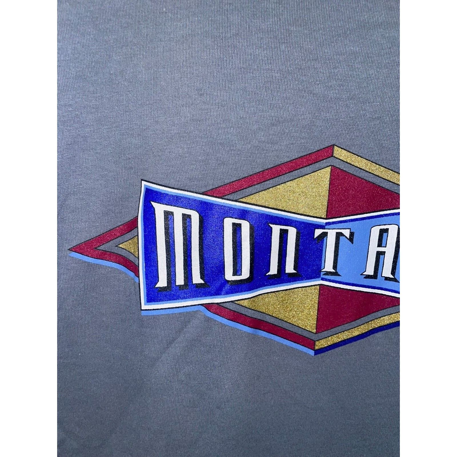 Jerzees Vintage Montana Shirt Diamond State Blue Gray Tee 90s Large Size US L / EU 52-54 / 3 - 2 Thumbnail