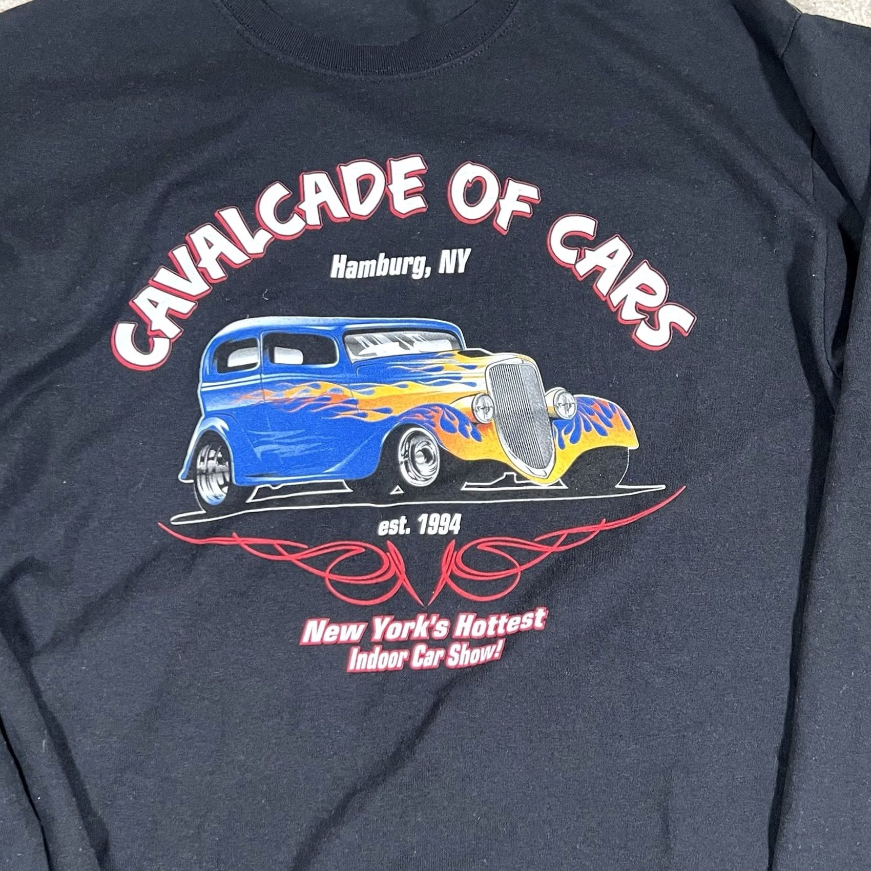 Vintage VINTAGE Cavalcade Of Cars Longsleeve Tshirt Racing Y2K Grunge Men L Black Tshirt Size US L / EU 52-54 / 3 - 2 Thumbnail