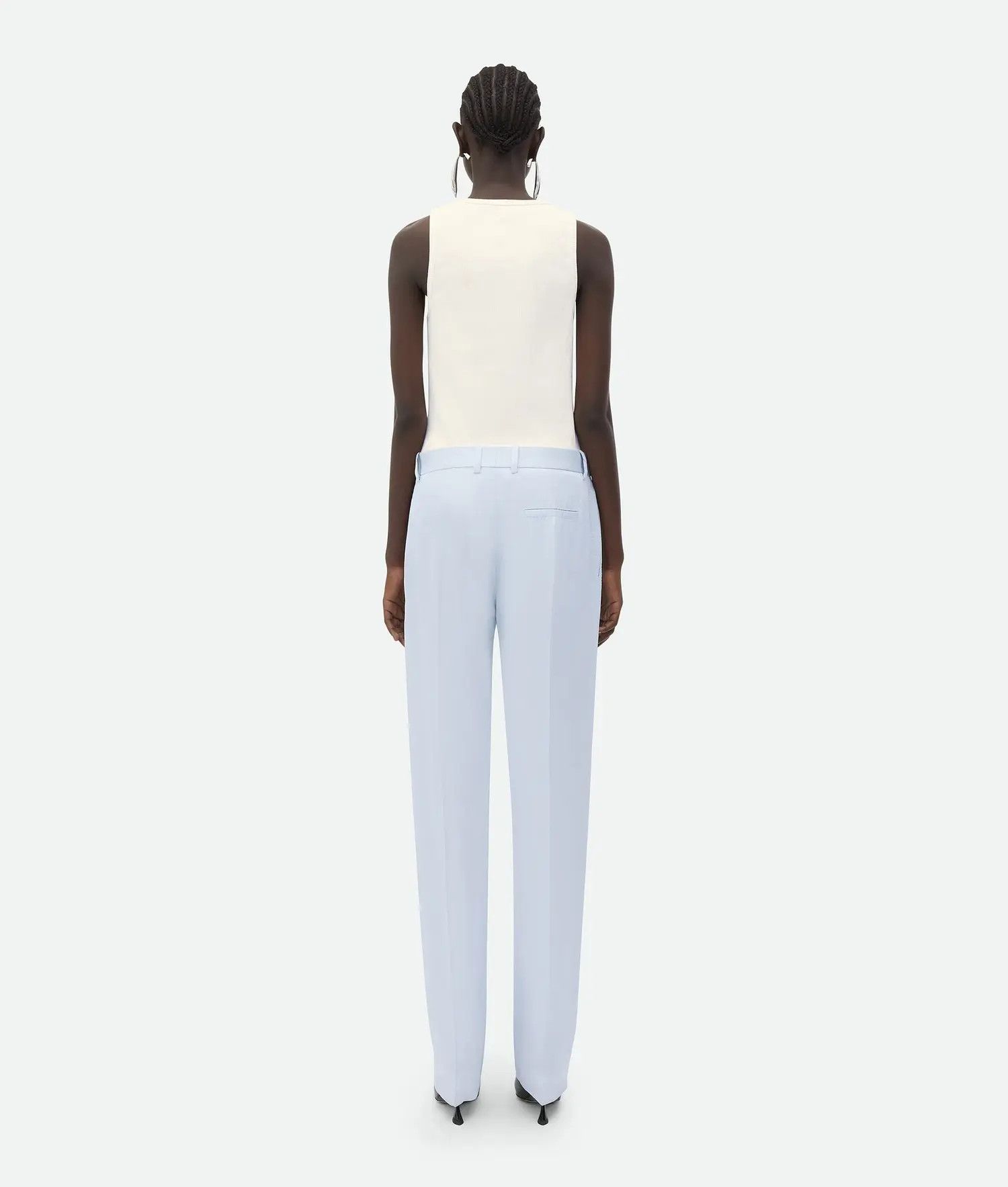 Bottega Veneta o1bcso1str0725 Viscose Twill Straight Pants in Morning Mist Size 30" / US 8 / IT 44 - 3 Thumbnail