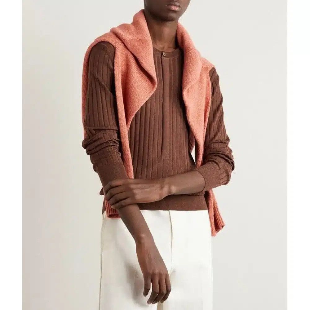 Tom Ford o1loc1c0625 KYL003 Silk Blend Henley T-Shirt in Brown Size US M / EU 48-50 / 2 - 2 Thumbnail