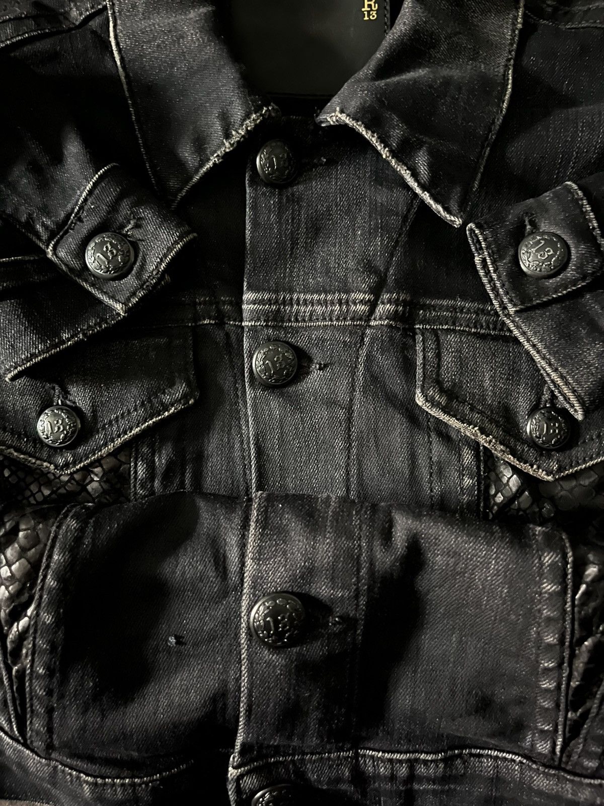 R13 Archive R13 snake skin waxed denim jacket Size US XS / EU 42 / 0 - 4 Thumbnail