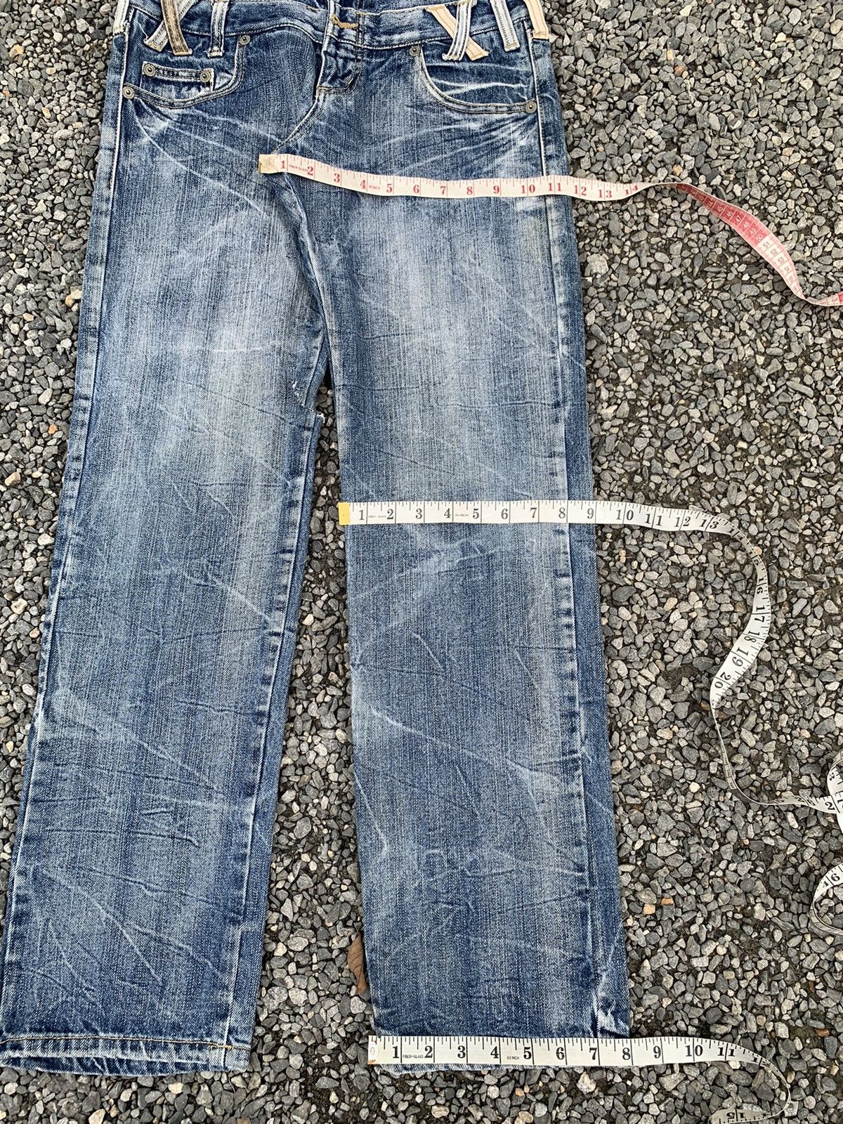 If Six Was Nine DOUBLE WAIST PUNK STYLE JAPANESE MUDMAX DISTRESSED DENIM Size US 28 / EU 44 - 16 Thumbnail