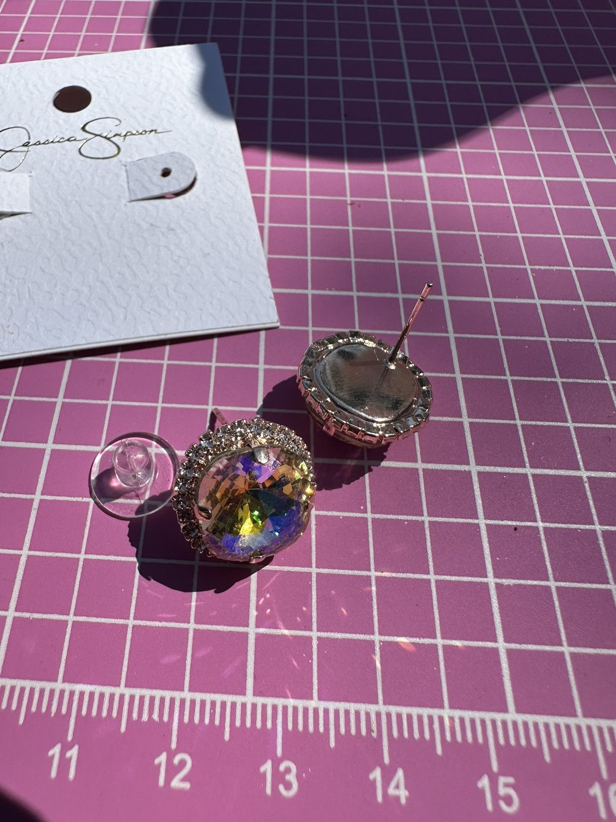 Designer Jessica Simpson gold tone colorful crystal stone reflective Size ONE SIZE - 5 Thumbnail
