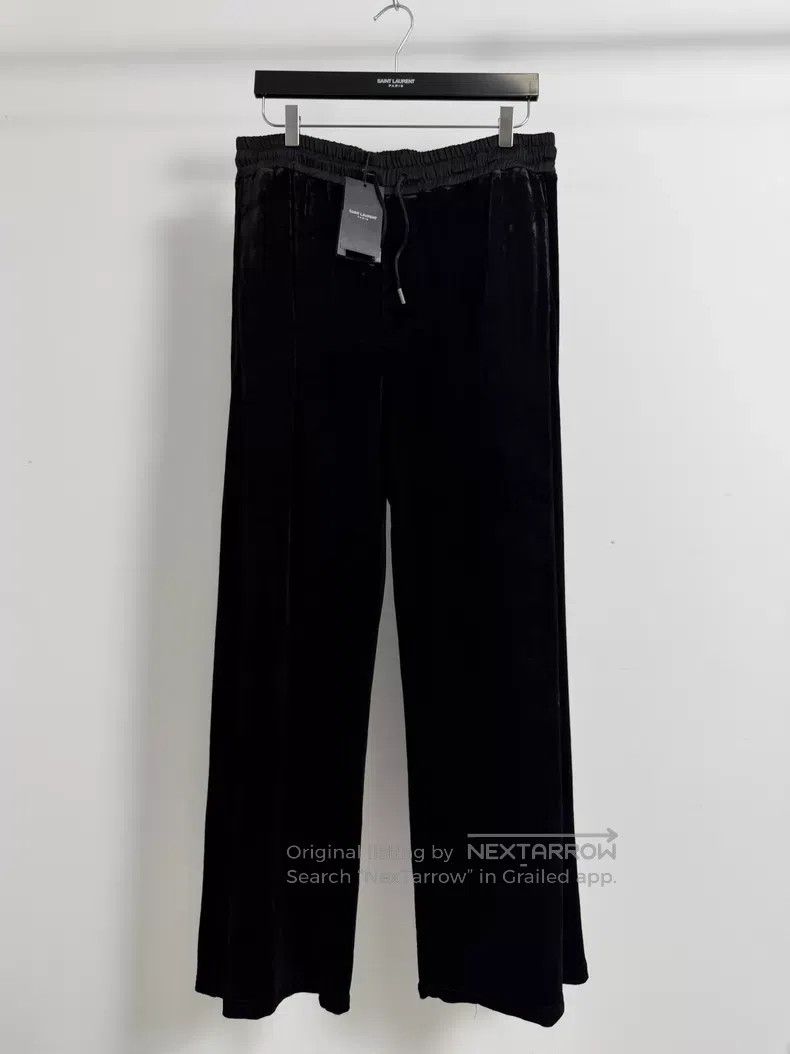 Saint Laurent Paris Saint Laurent Paris size M Black Velvet Wide Leg Trousers Size US 27 - 1 Thumbnail