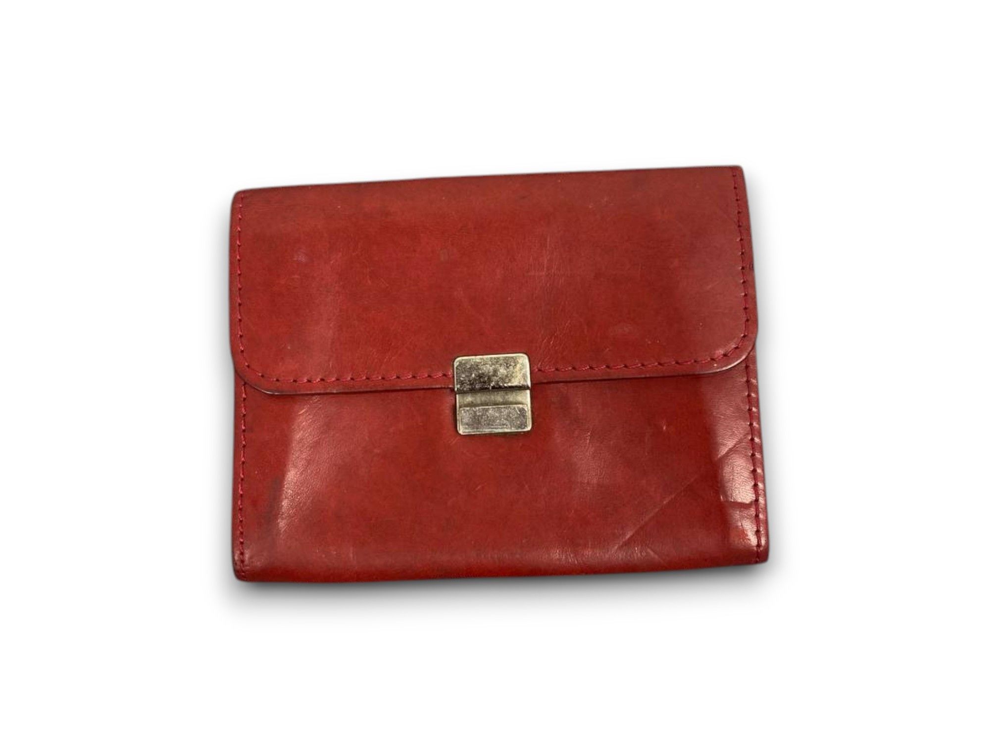 Leather silver spoony red leather bifold wallet nice design Size ONE SIZE - 1 Thumbnail