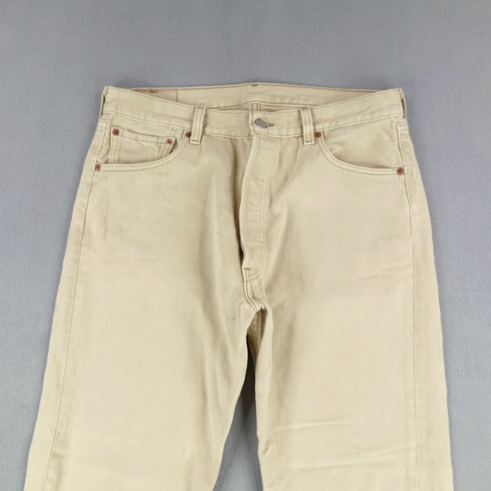 Levi's VINTAGE Levi's 501 Jeans Men 36x32 Light Denim Beige Straight Leg 90s Casual Size US 34 / EU 50 - 2 Thumbnail