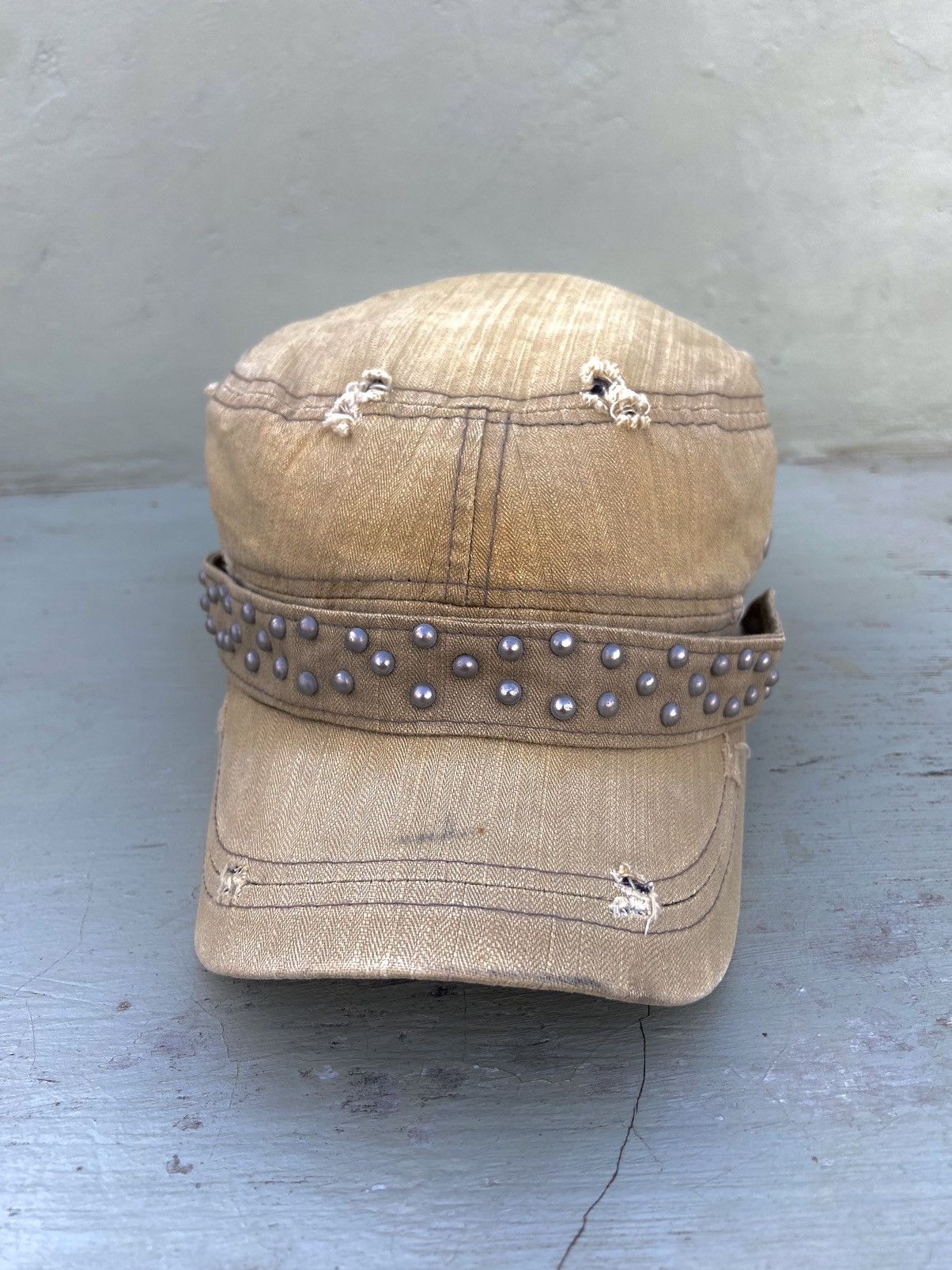 If Six Was Nine 2000s japanese hat pearl studded patrol hat Size ONE SIZE - 1 Thumbnail