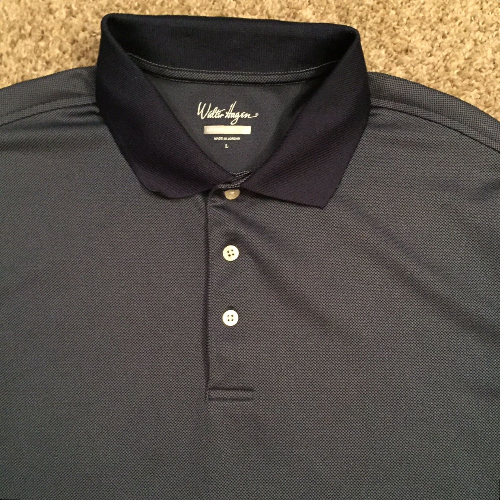 Vintage Walter Hagen Polo Shirt Mens L Blue Short Sleeve Hydro Dri Polyester Collared Solid Polo Shirt Mens Size US L / EU 52-54 / 3 - 3 Thumbnail
