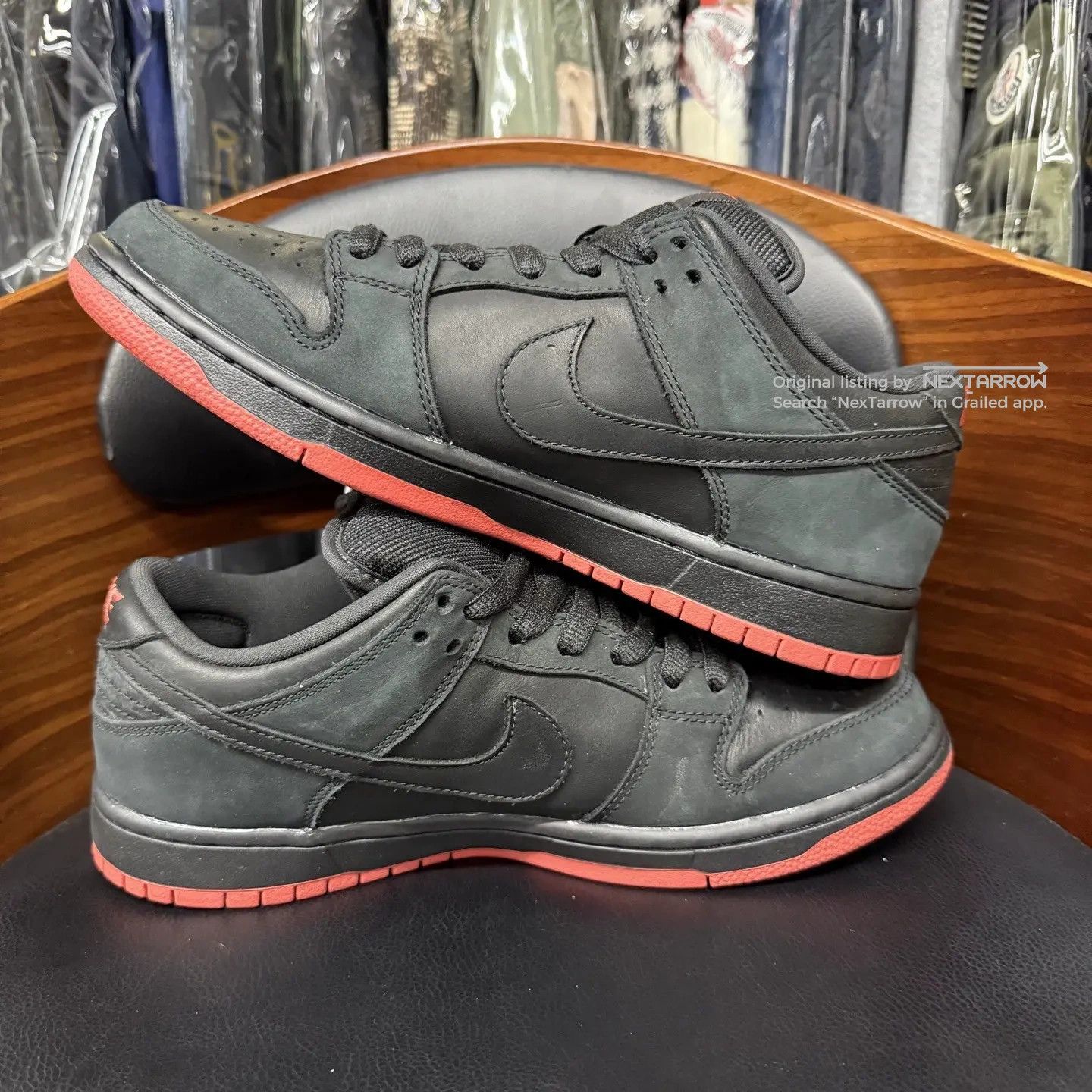Nike Nike SB Dunk Low Black Pigeon Black-Red 42.5 DS Size US 9.5 / EU 42-43 - 7 Thumbnail
