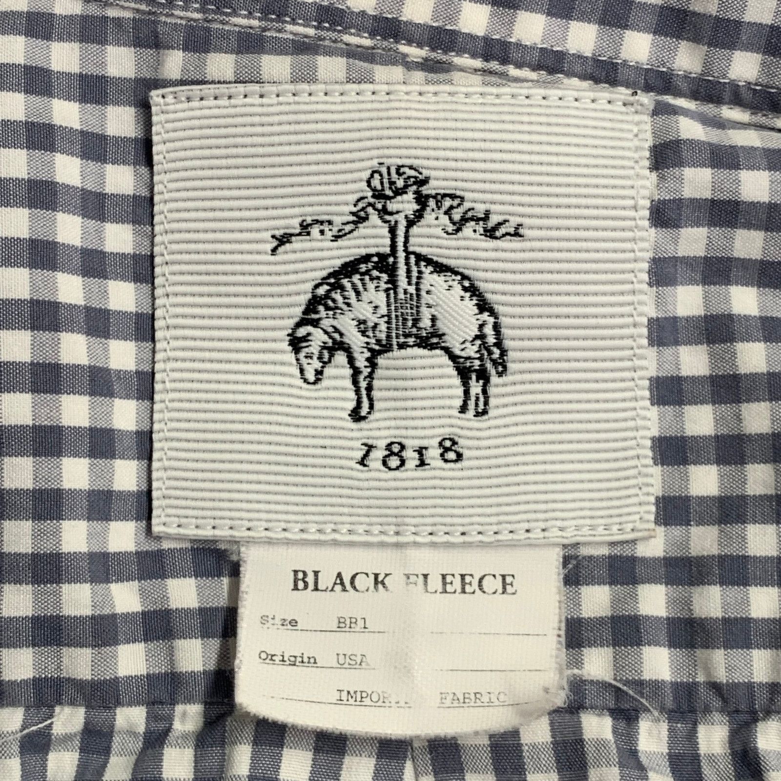 Brooks Brothers Black Fleece Size S Grey White Gingham Cotton One Pocket Shirt Size US S / EU 44-46 / 1 - 5 Thumbnail