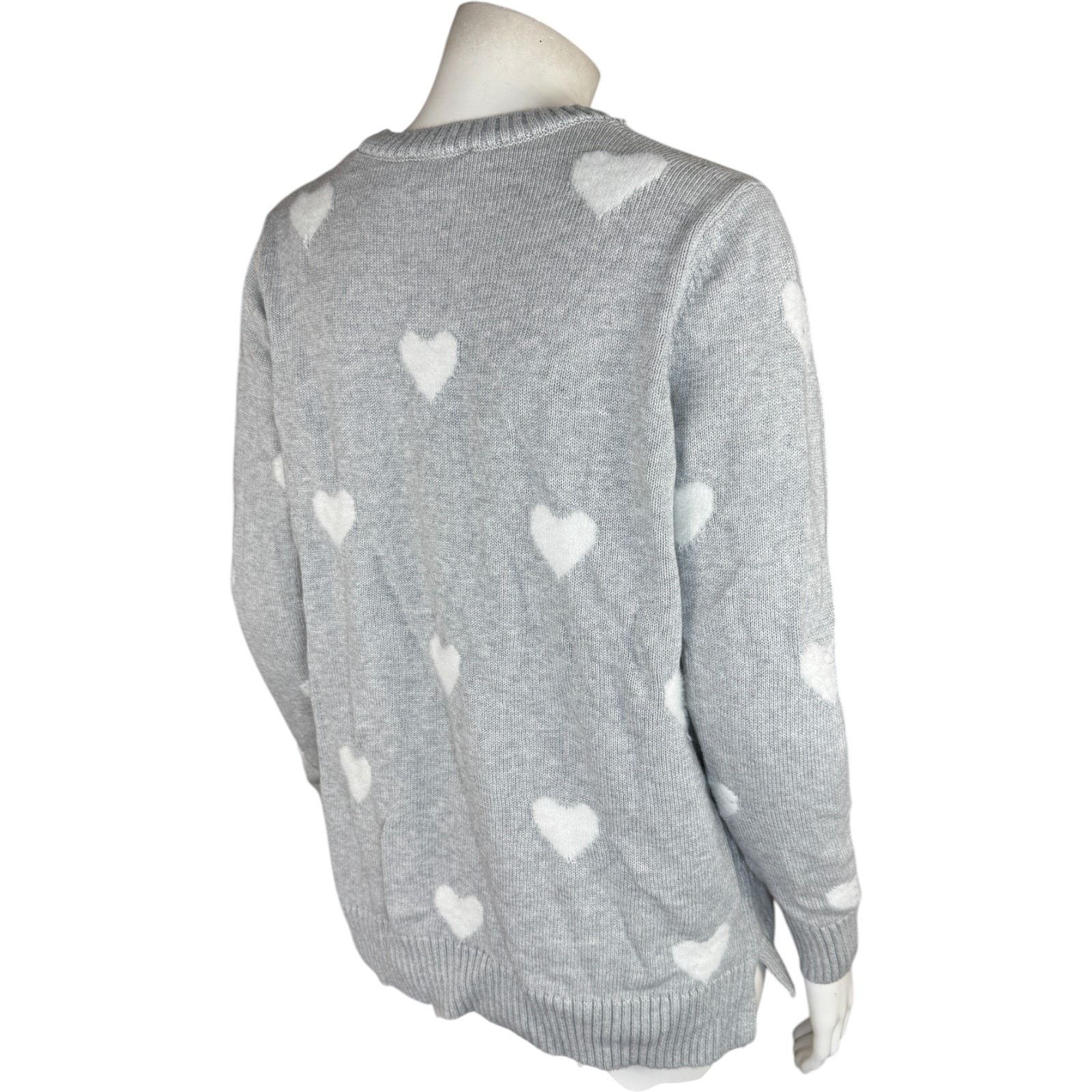 Other Belle by Kim GravelFuzzy Heart Cardigan Heather Gray Medium Size M / US 6-8 / IT 42-44 - 4 Thumbnail