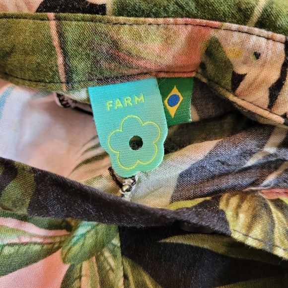 Farm Rio Farm Rio Floral Leaves Button Up Short Sleeve Shirt - Size S Size S / US 4 / IT 40 - 6 Thumbnail
