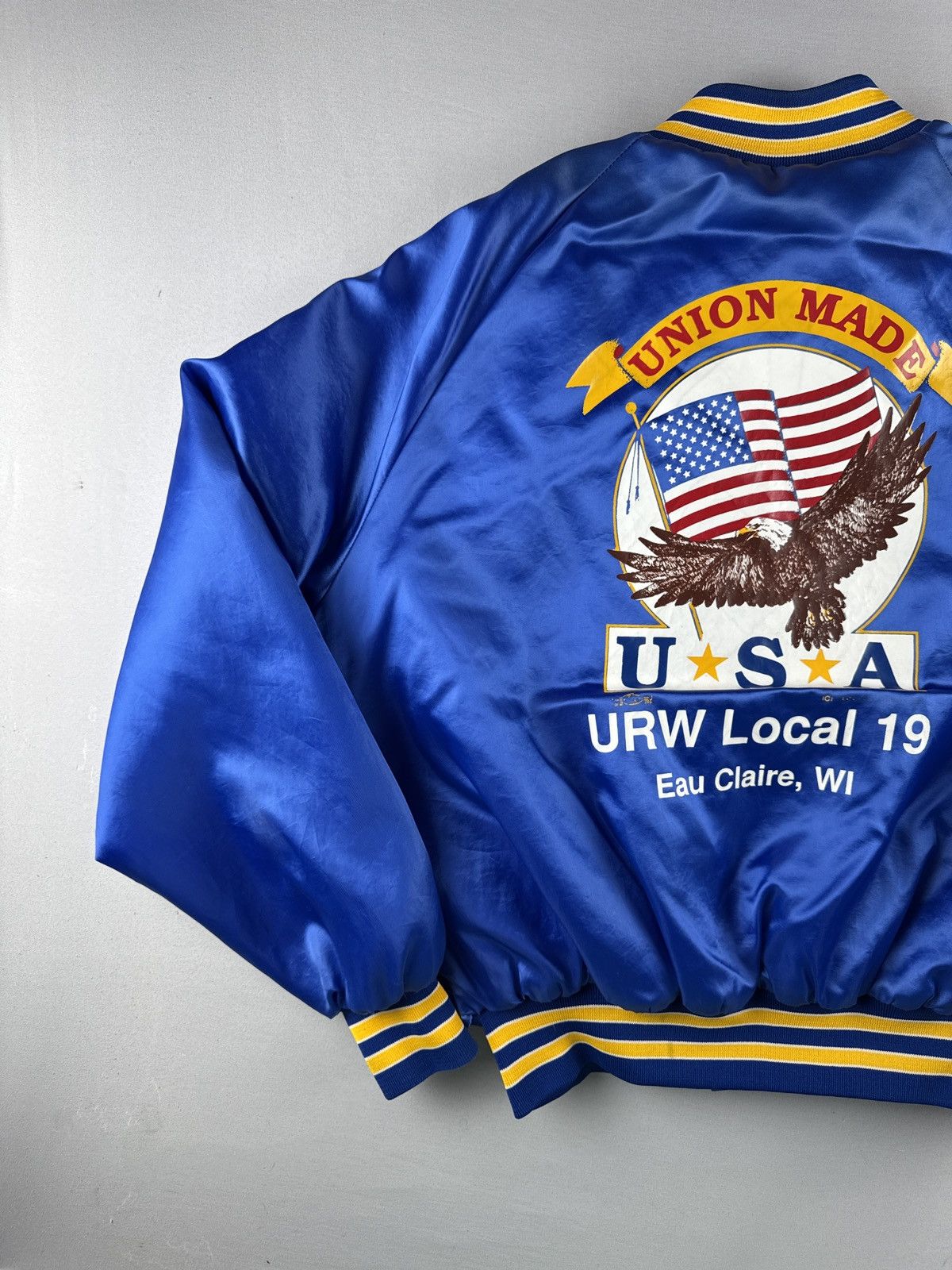 Vintage Vintage 80s King Louie Union Satin Jacket Eagle Flag USA L Size US L / EU 52-54 / 3 - 9 Thumbnail